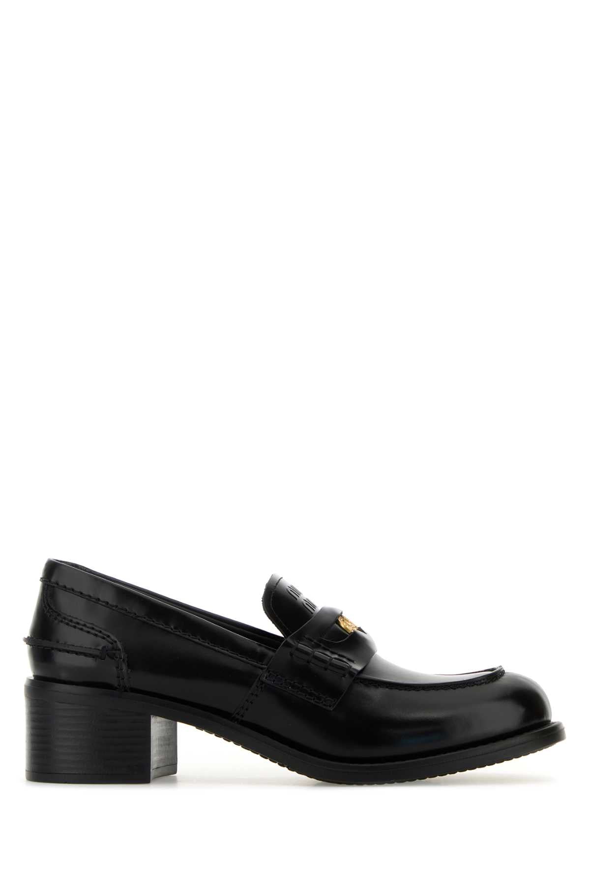 Miu Miu Women Black Leather Loafers MIU MIU