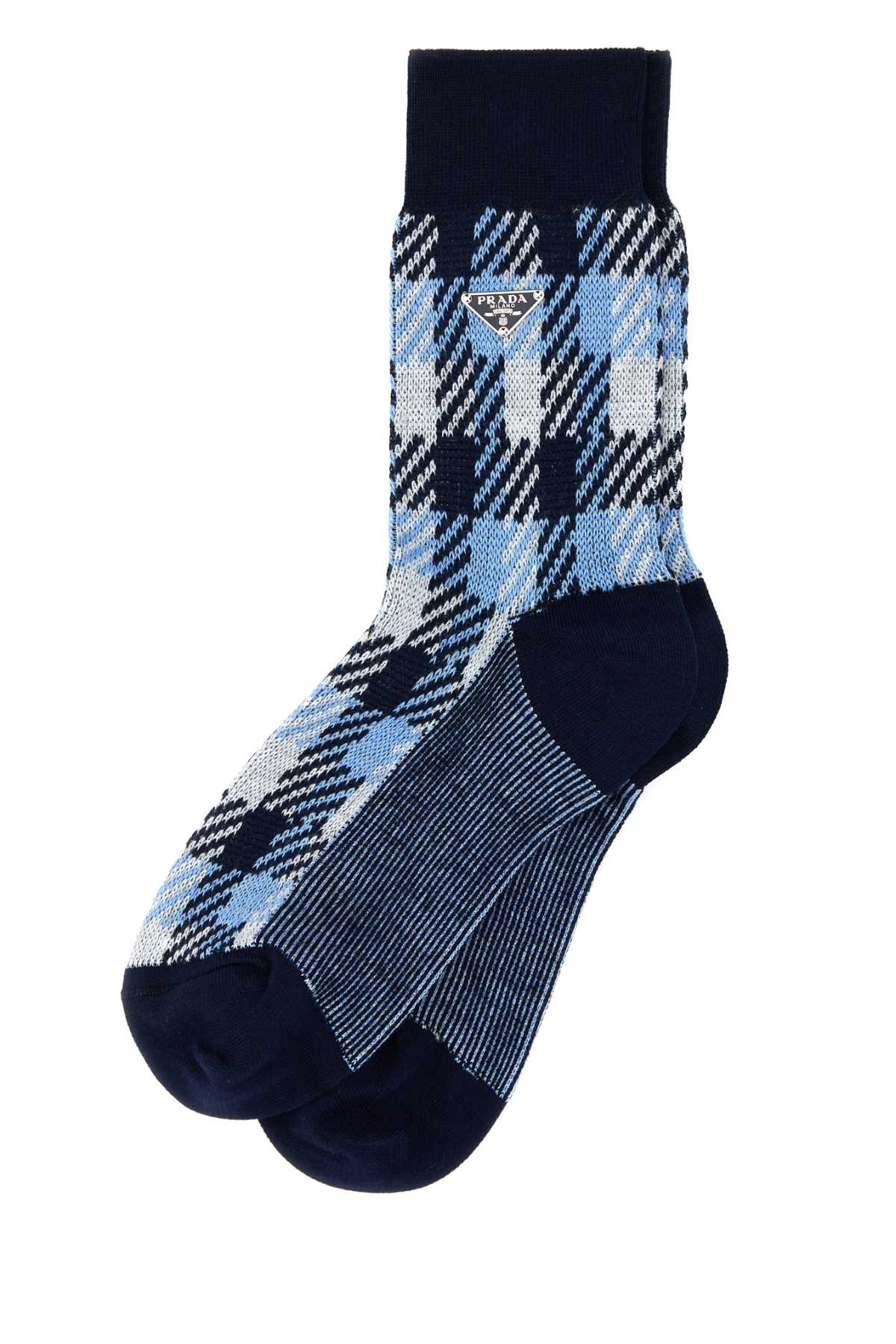Prada Women Embroidered Stretch Cotton Socks PRADA