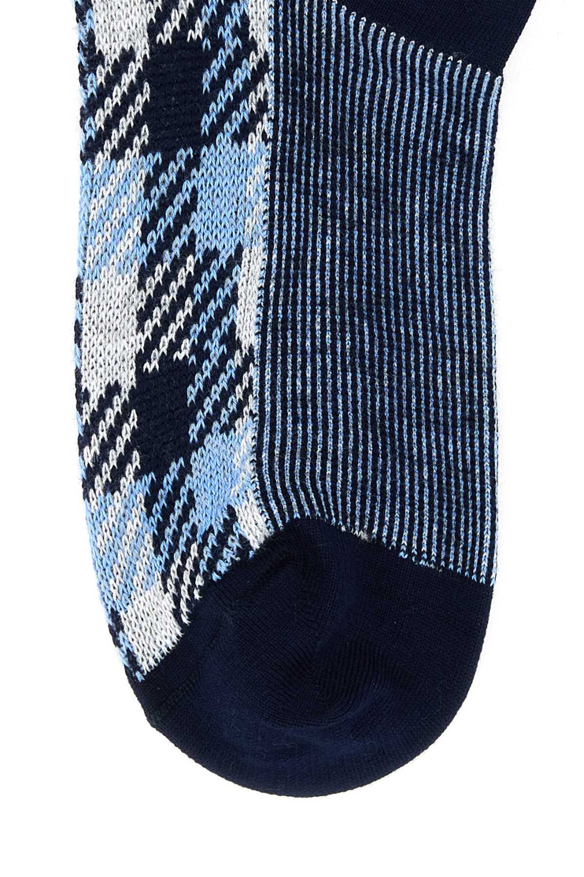 Prada Women Embroidered Stretch Cotton Socks PRADA