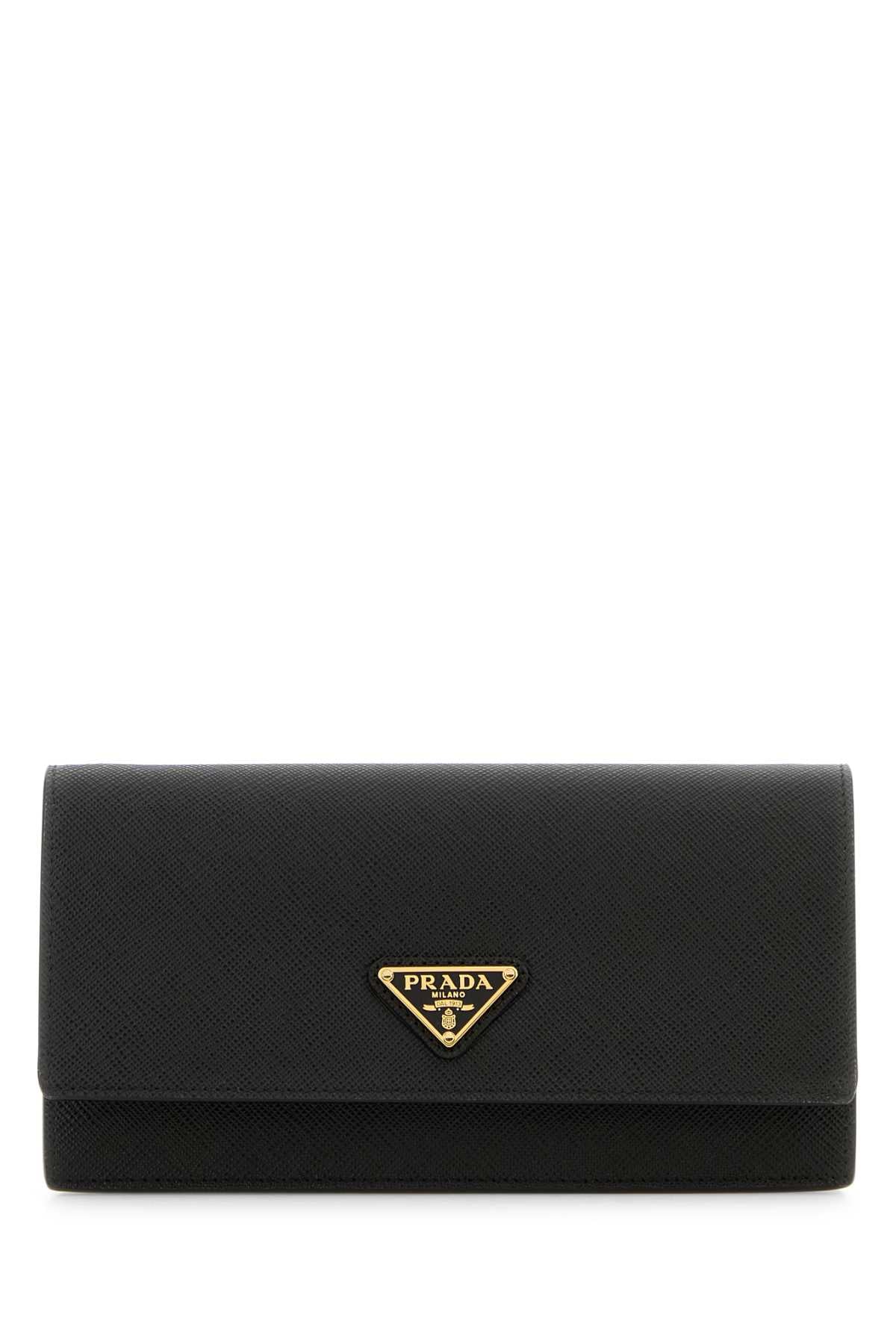 Prada Women Black Leather Clutch PRADA