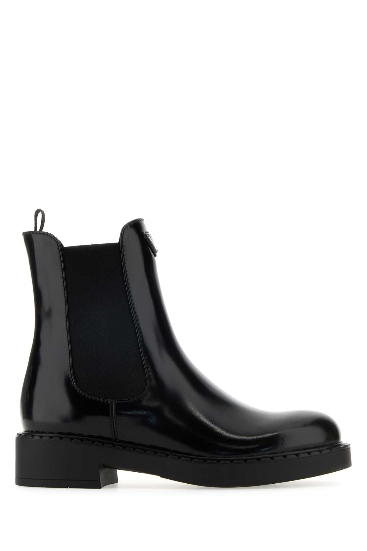 Prada Women Black Leather Ankle Boots PRADA