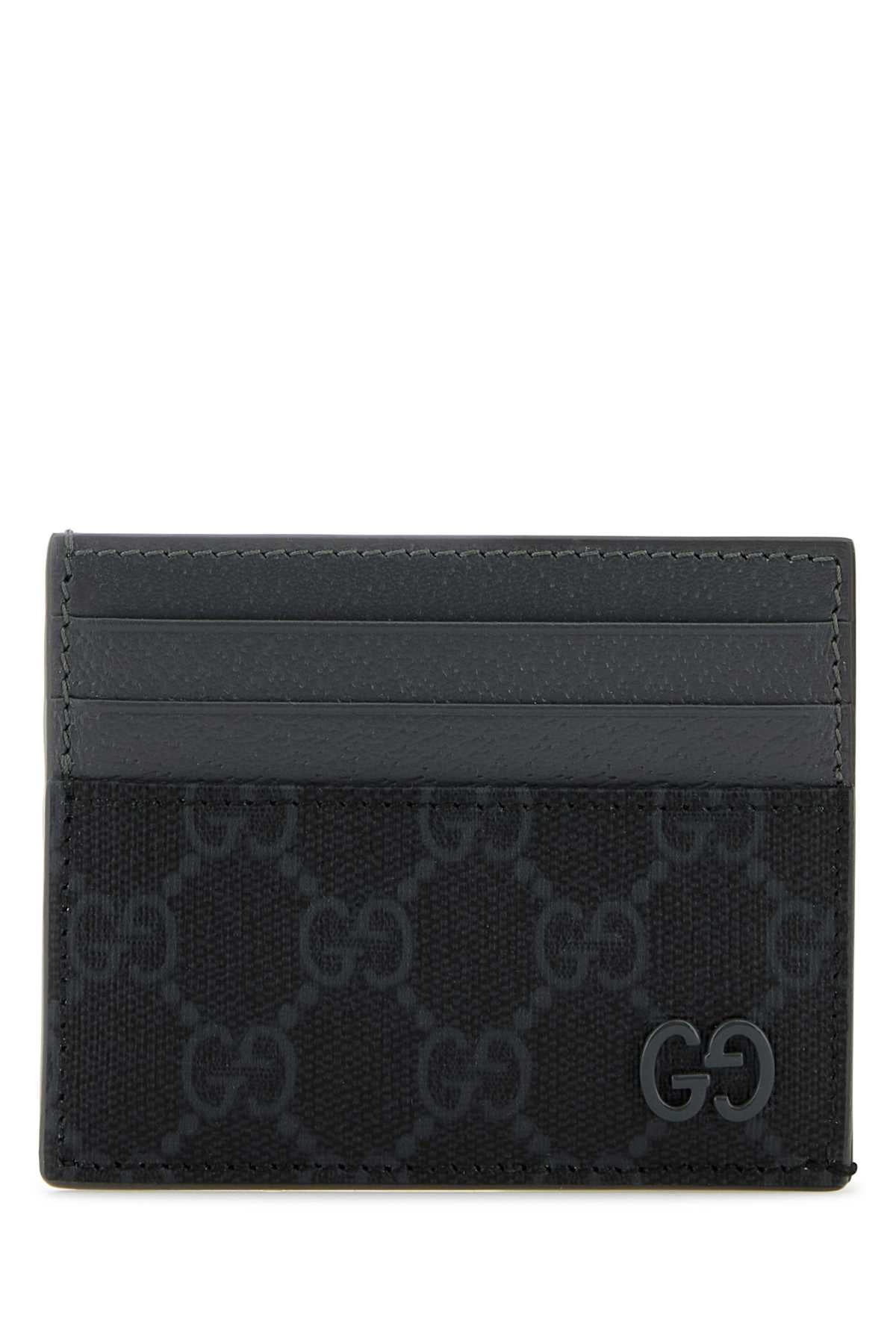 Gucci Men Gg Fabric And Leather Card Holder GUCCI