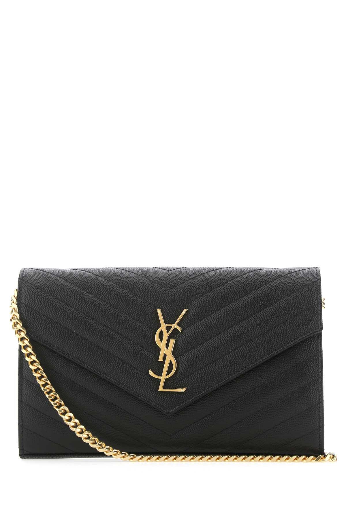 Saint Laurent Women Black Leather Clutch SAINT LAURENT