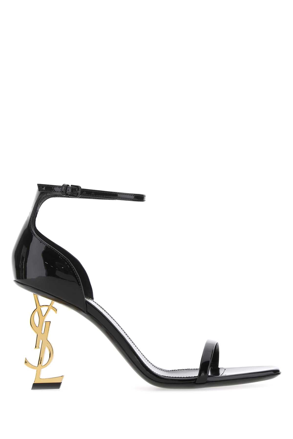 Saint Laurent Women Black Leather Opyum 85 Sandals SAINT LAURENT