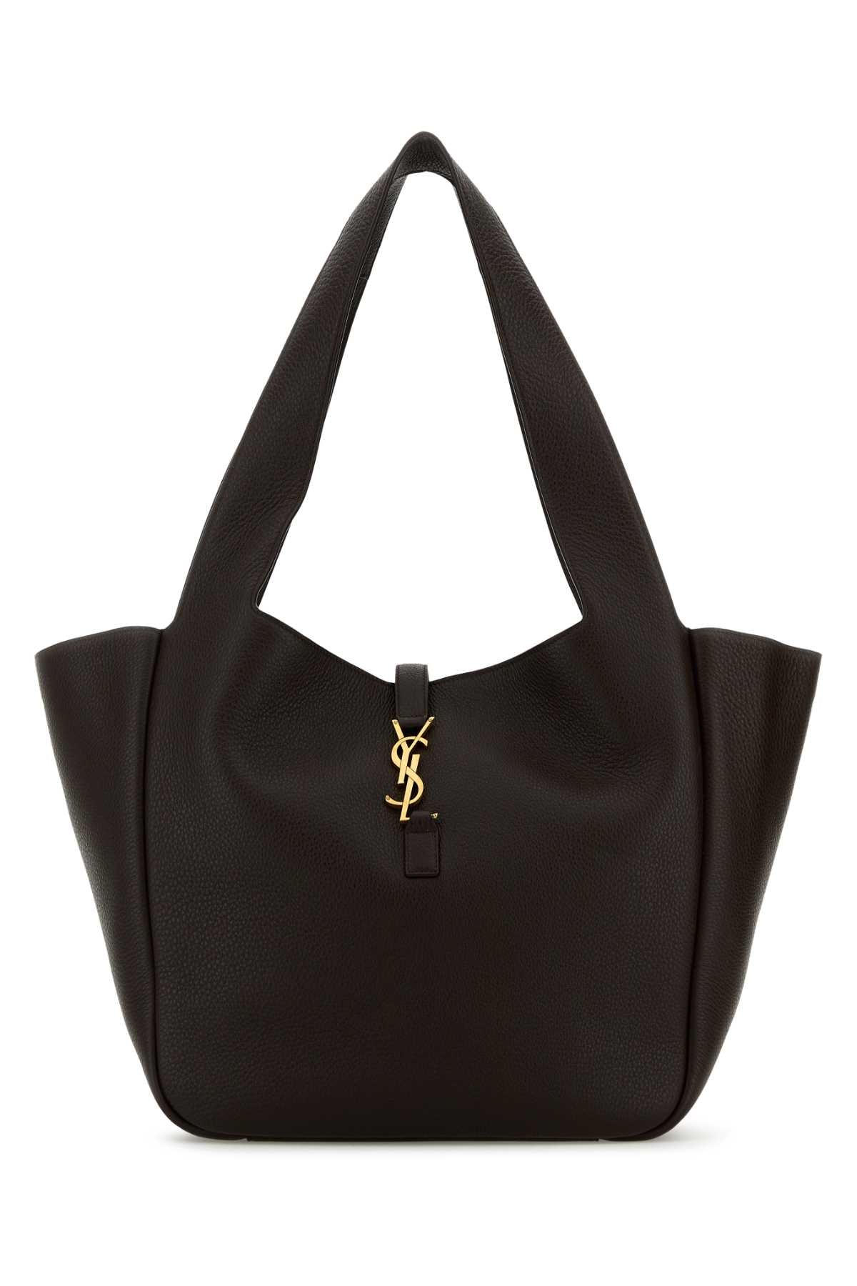 Saint Laurent Women Brown Leather Le 5 Ã  7 Bea Shopping Bag SAINT LAURENT