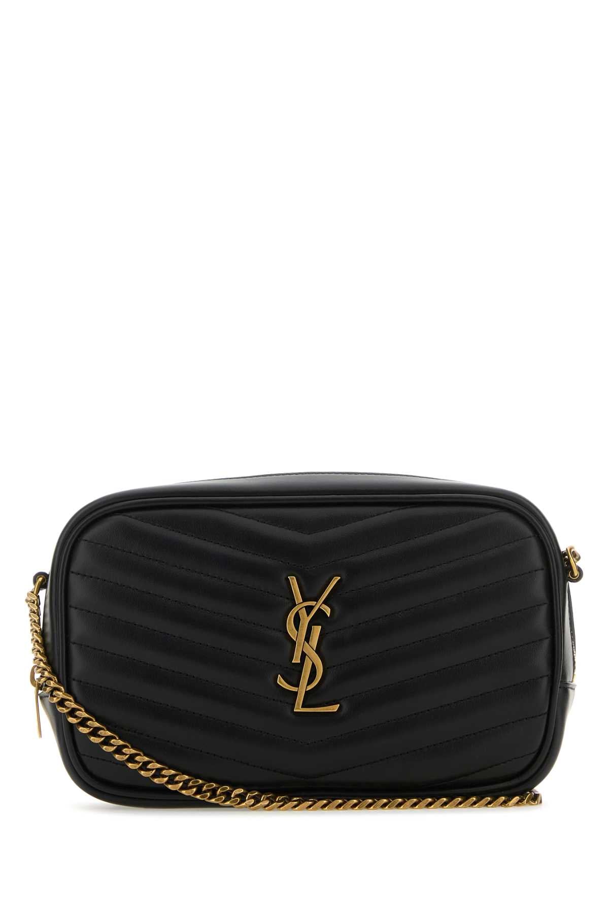 Saint Laurent Women Black Leather Mini Lou Crossbody Bag SAINT LAURENT