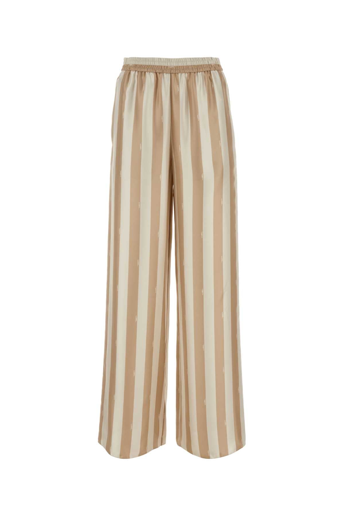 Fendi Women Printed Silk Palazzo Pant FENDI