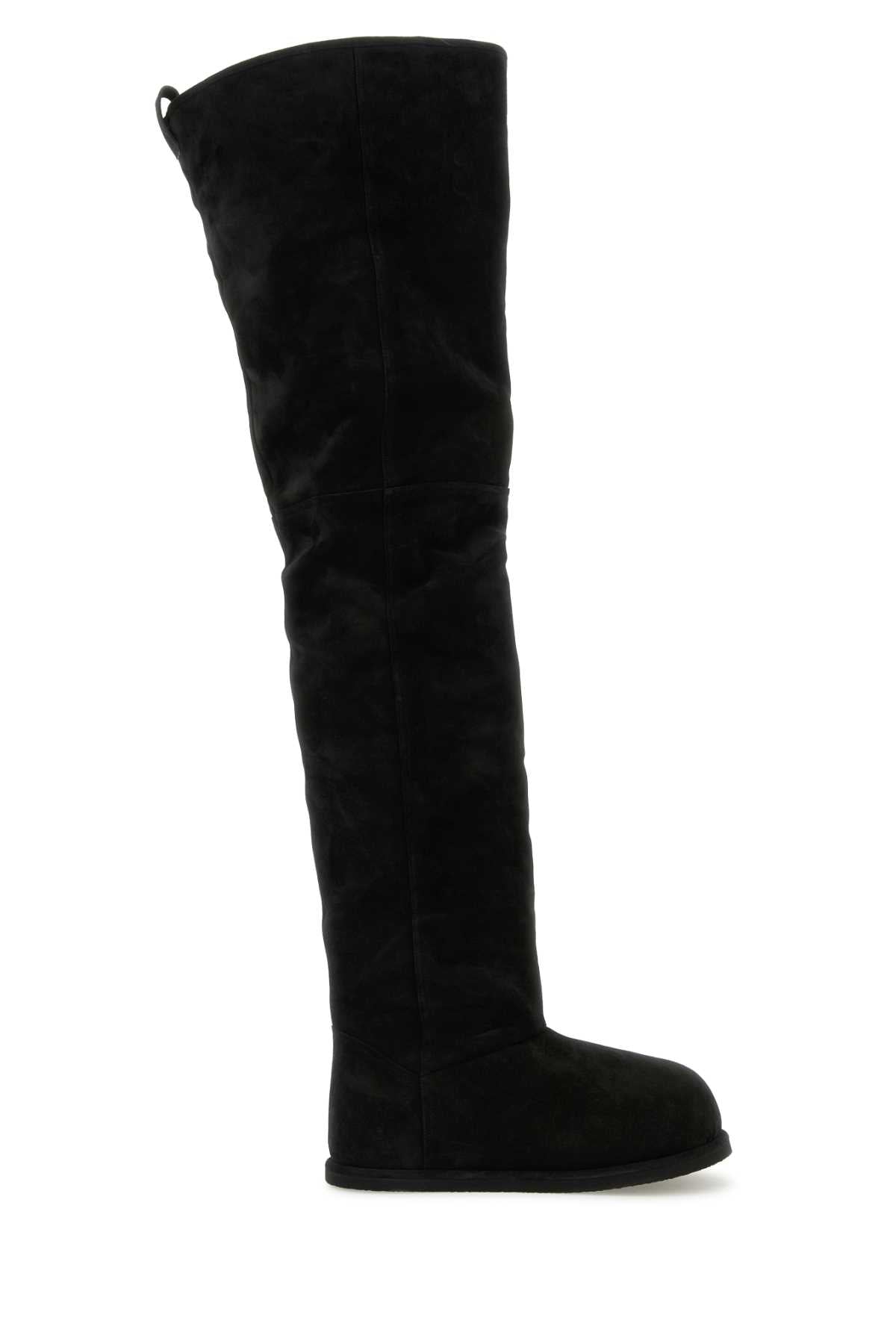 Amina Muaddi Women Black Suede Heidi Over-The-Knee Boots AMINA MUADDI