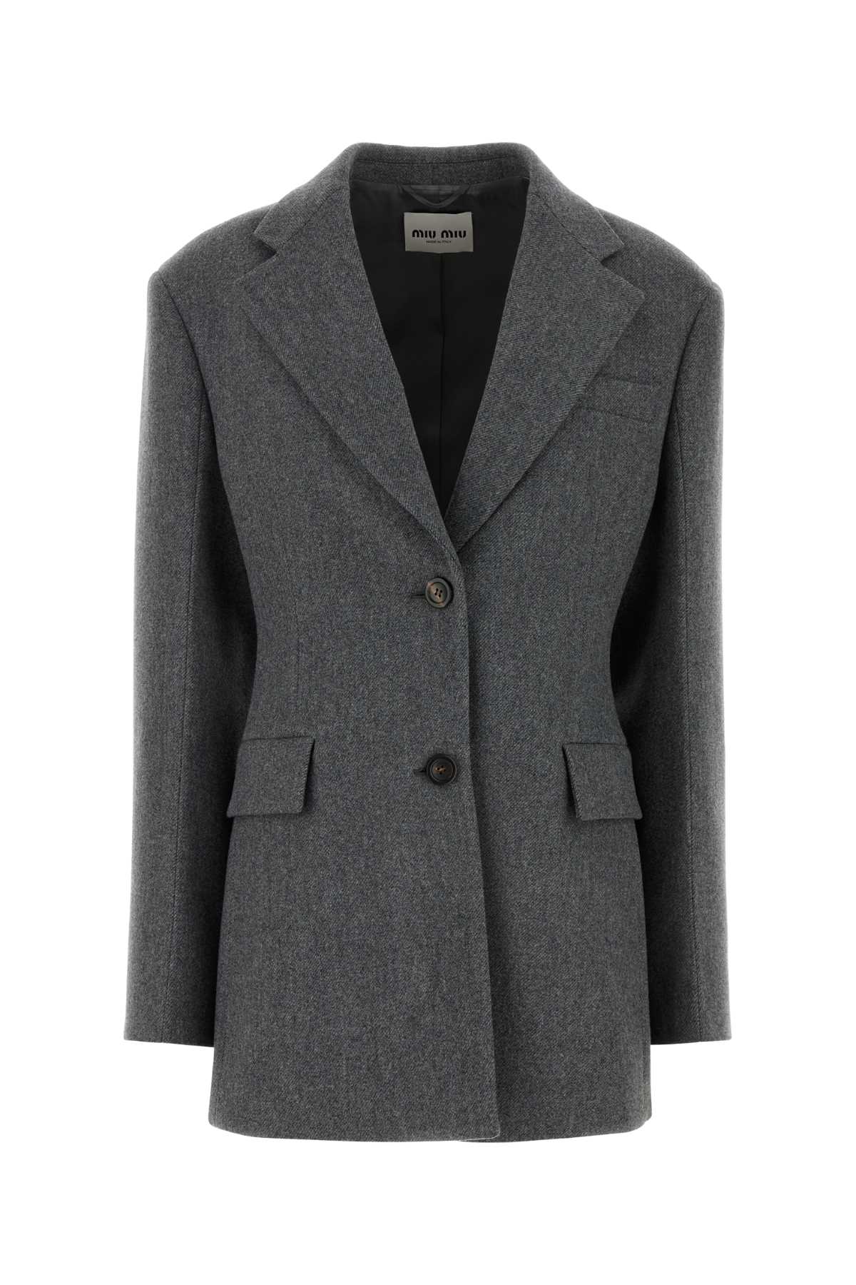 Miu Miu Women Dark Grey Wool Blazer MIU MIU