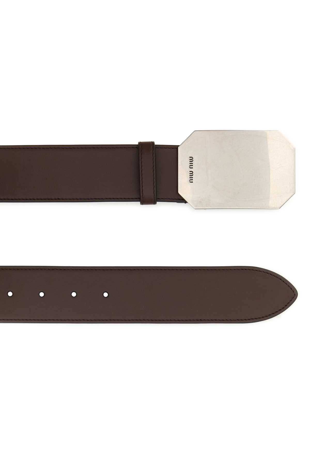 Miu Miu Women Brown Leather Belt MIU MIU