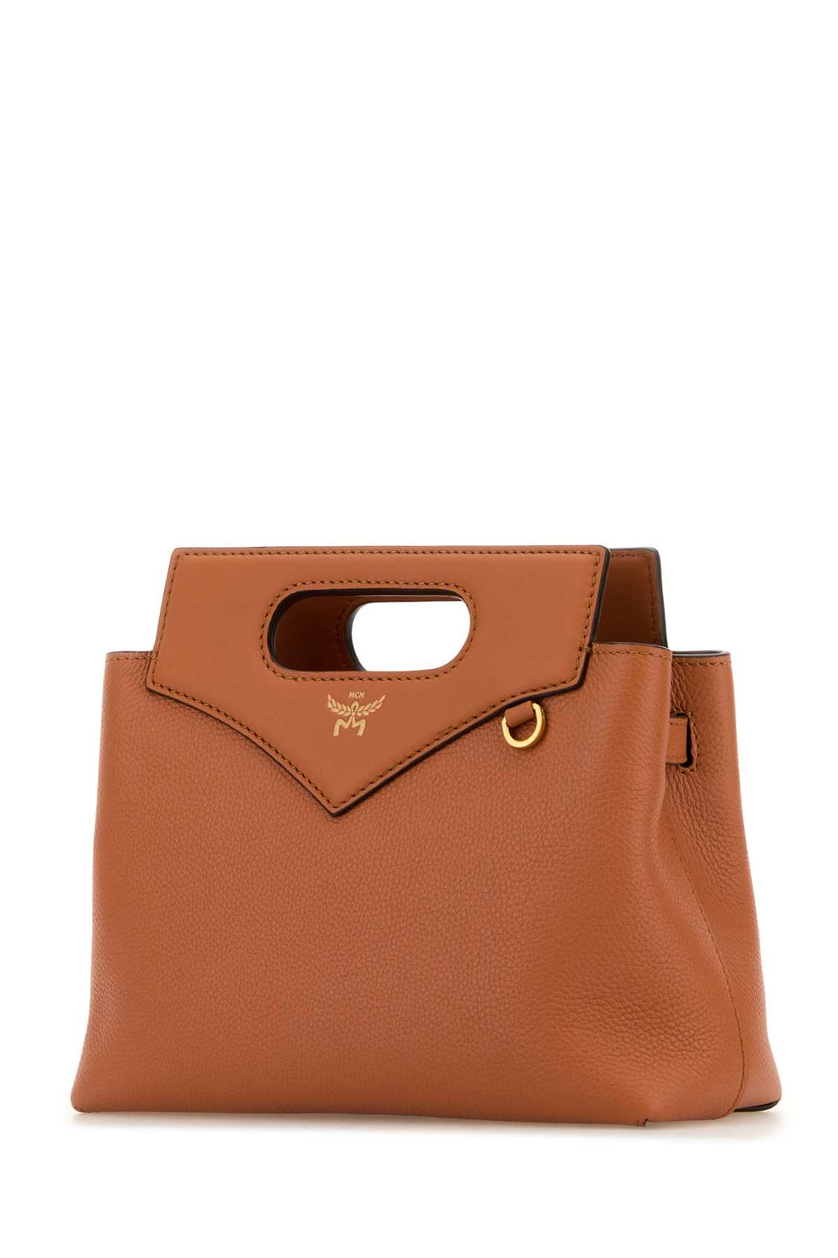 Mcm Women Caramel Leather Mini Soft Diamond Handbag MCM
