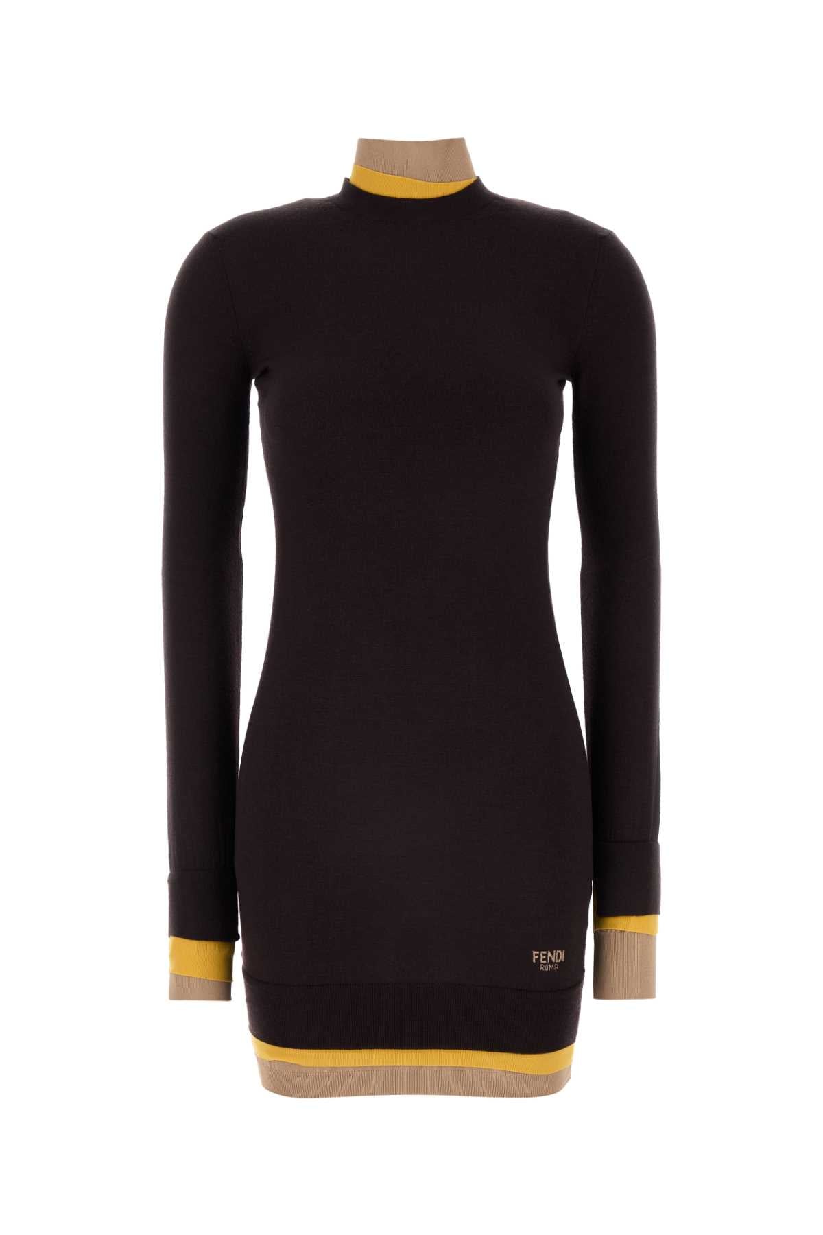 Fendi Women Plum Wool Blend Dress FENDI