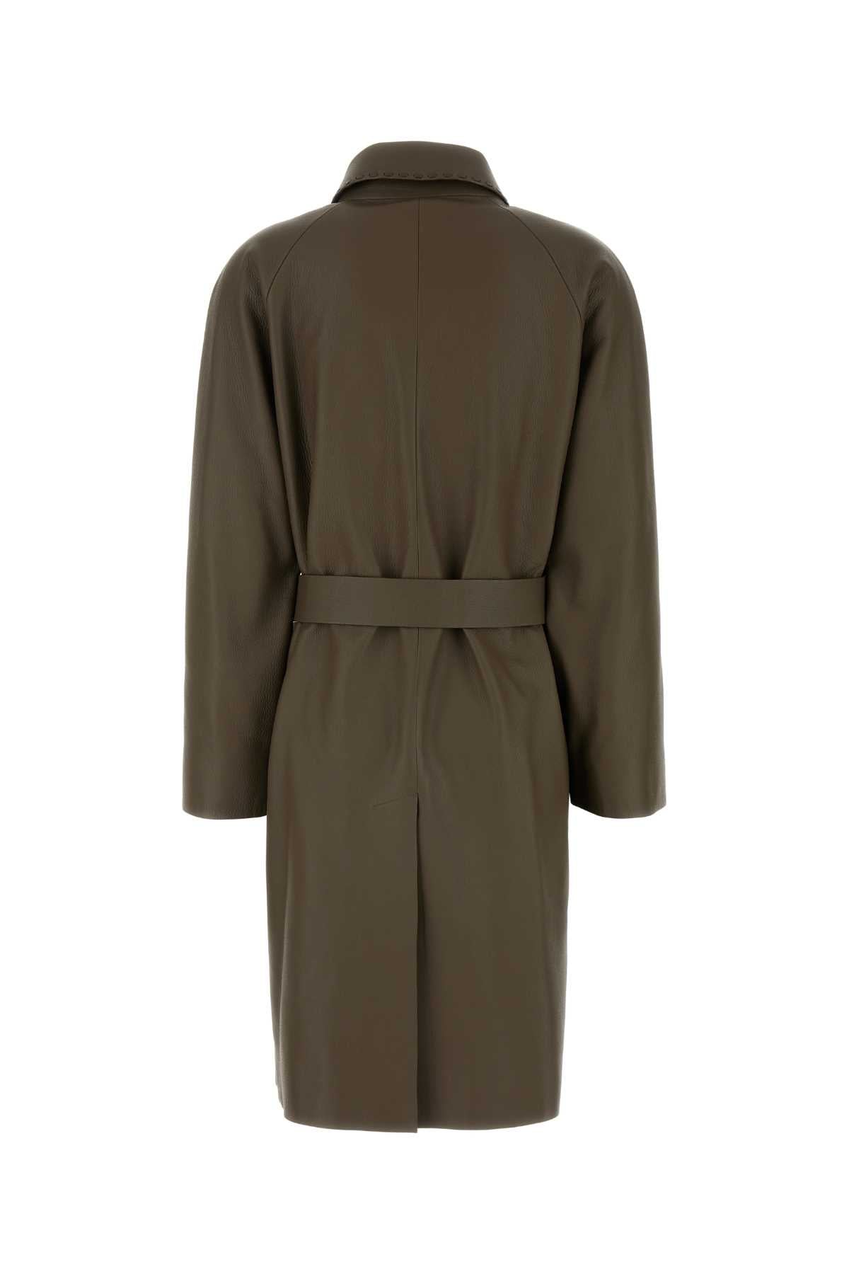 Fendi Women Mud Leather Coat FENDI