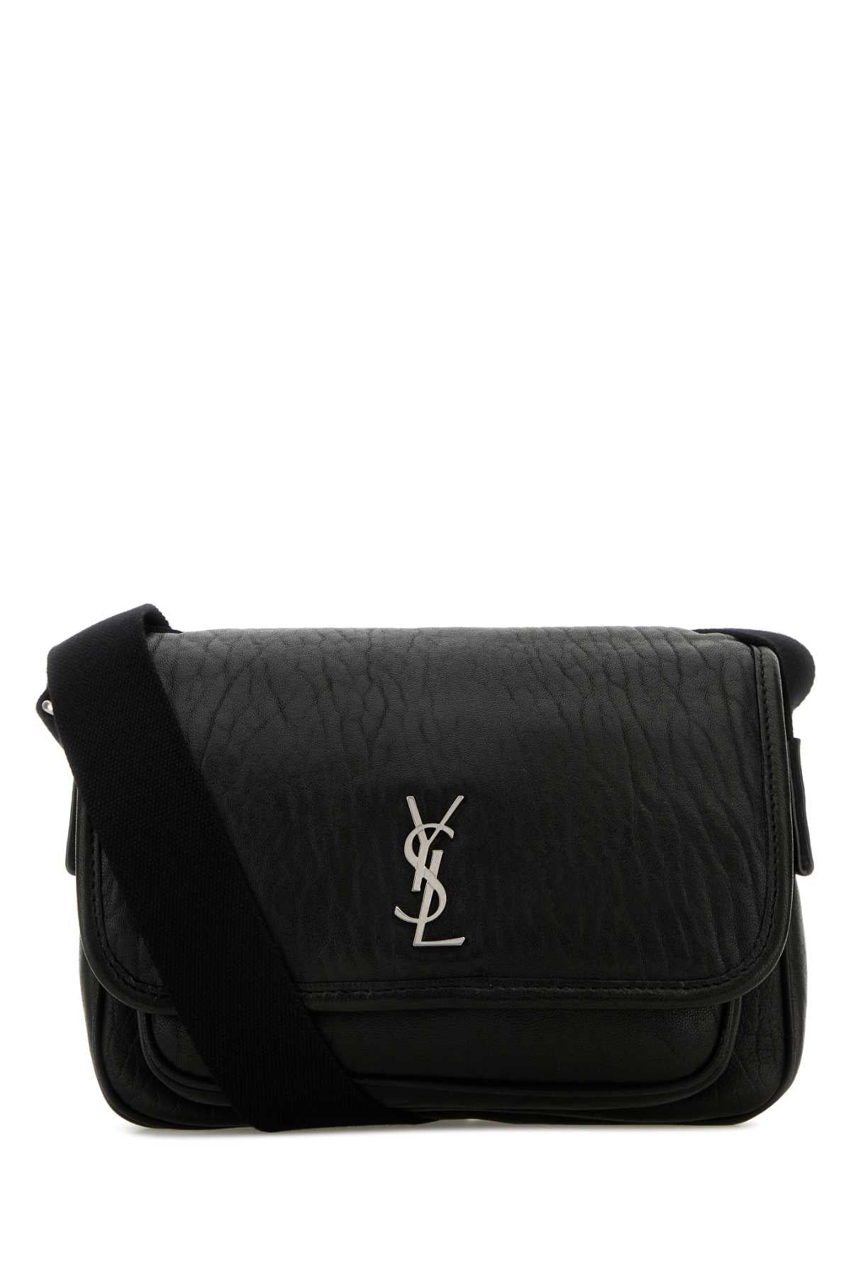 Saint Laurent Men Black Leather Small Messenger Crossbody Bag SAINT LAURENT