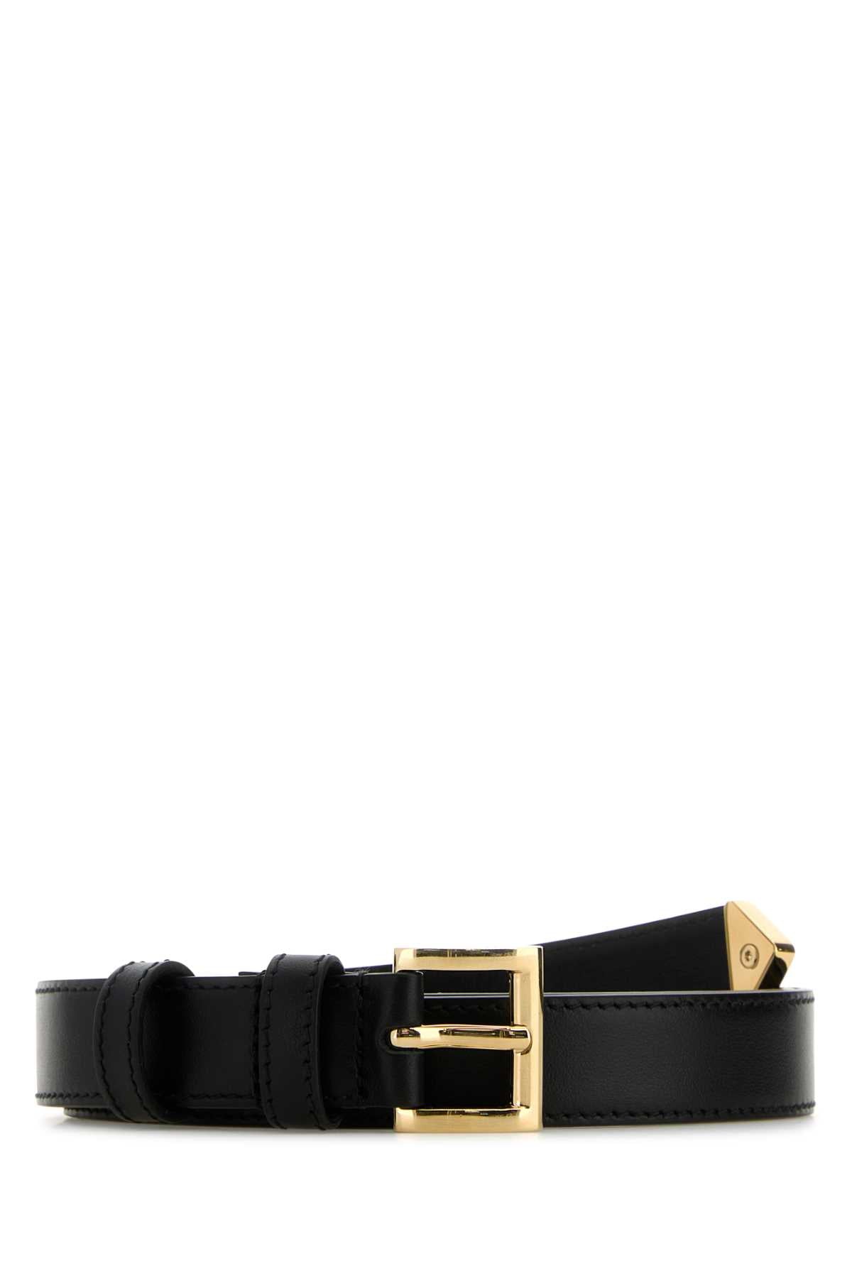 Prada Women Black Leather Belt PRADA