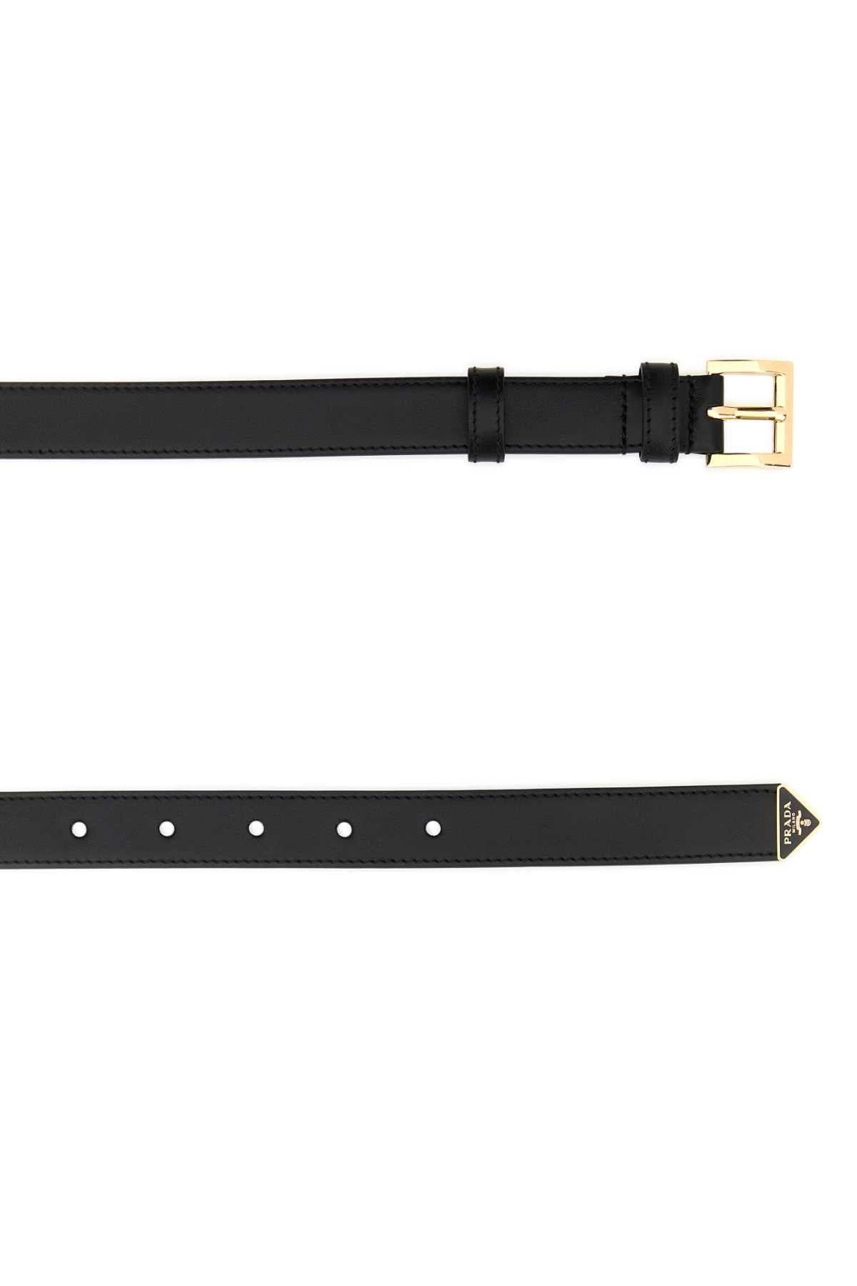 Prada Women Black Leather Belt PRADA