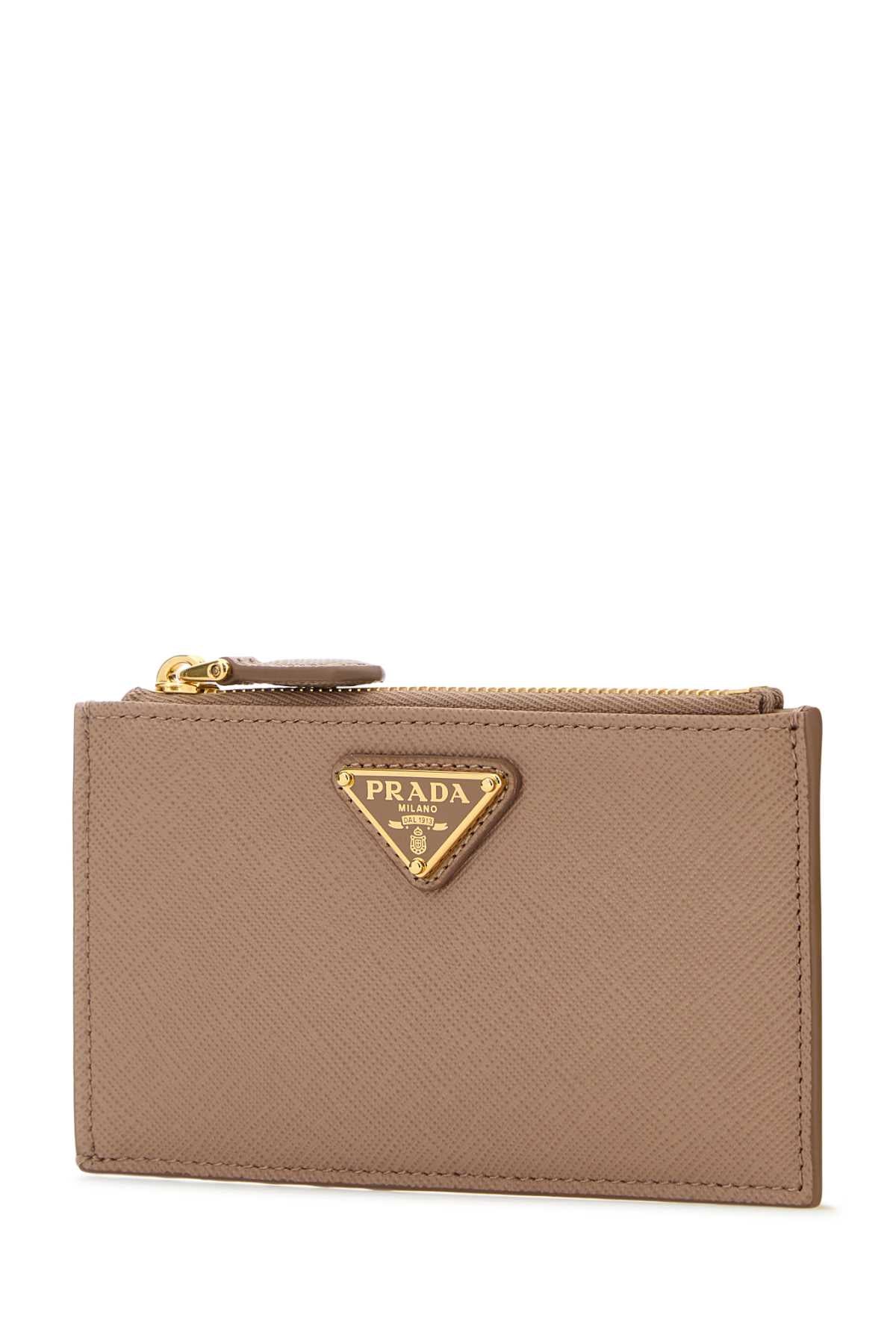 Prada Women Powder Pink Leather Card Holder PRADA