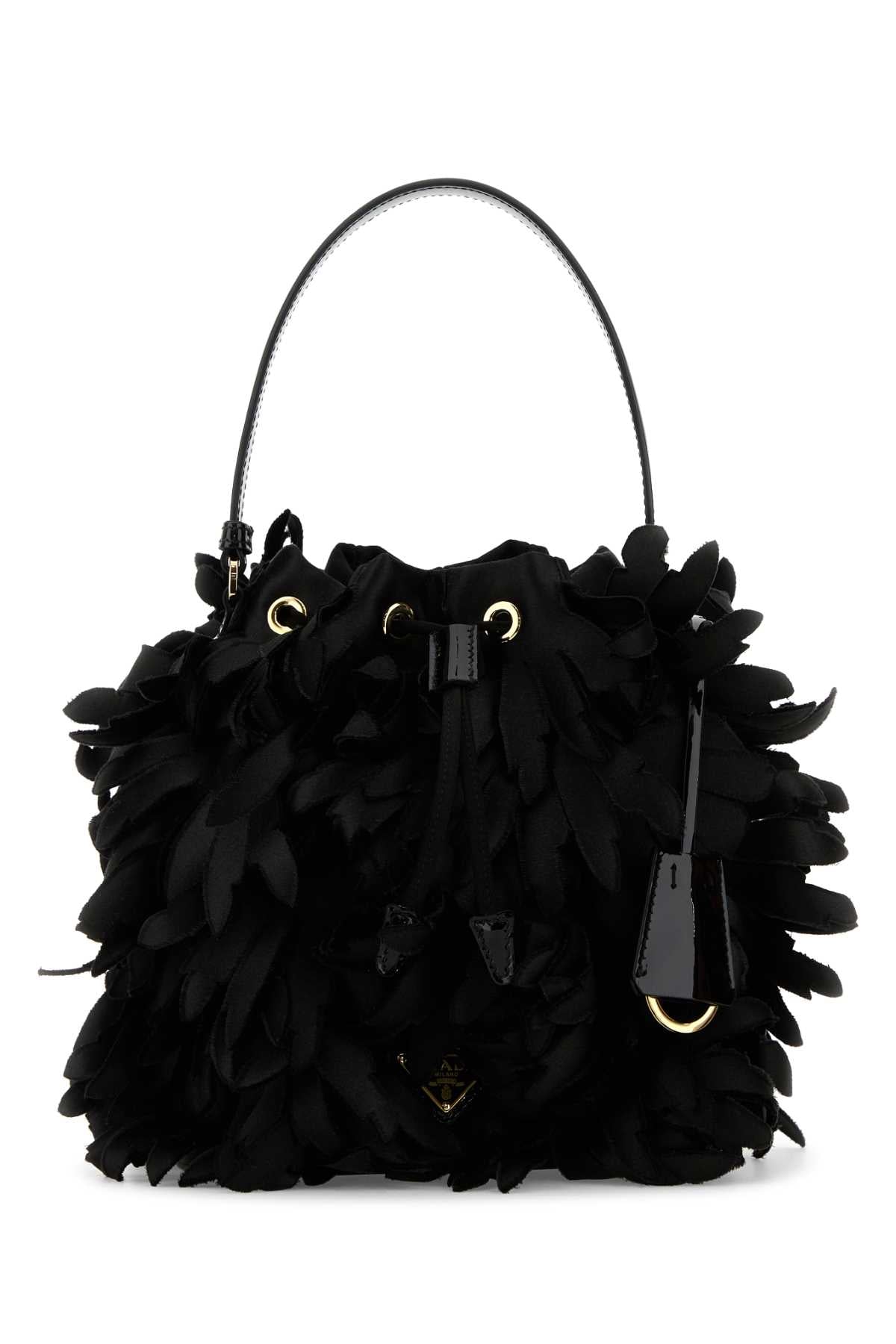 Prada Women Embellished Satin Mini Bucket Bag PRADA