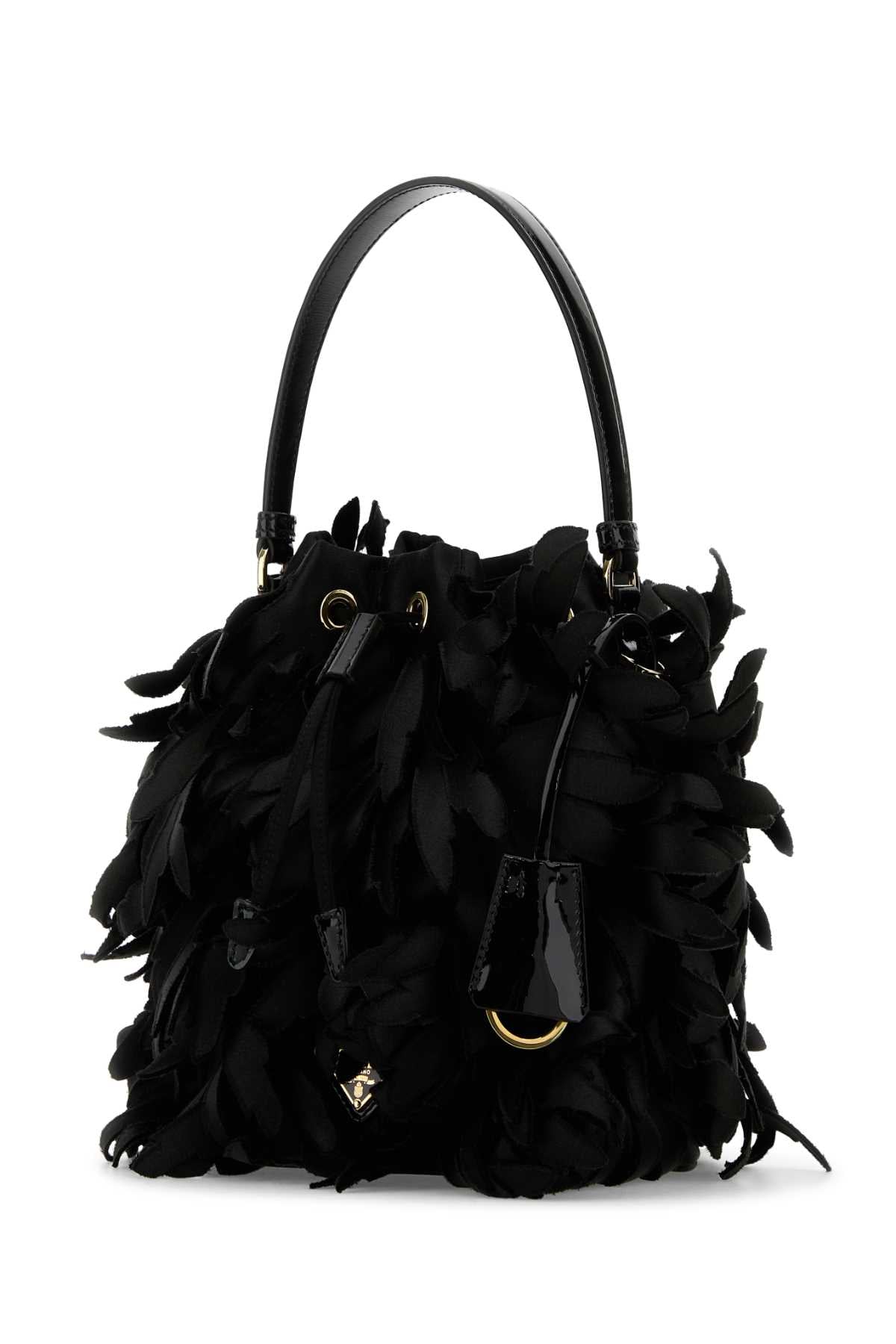 Prada Women Embellished Satin Mini Bucket Bag PRADA