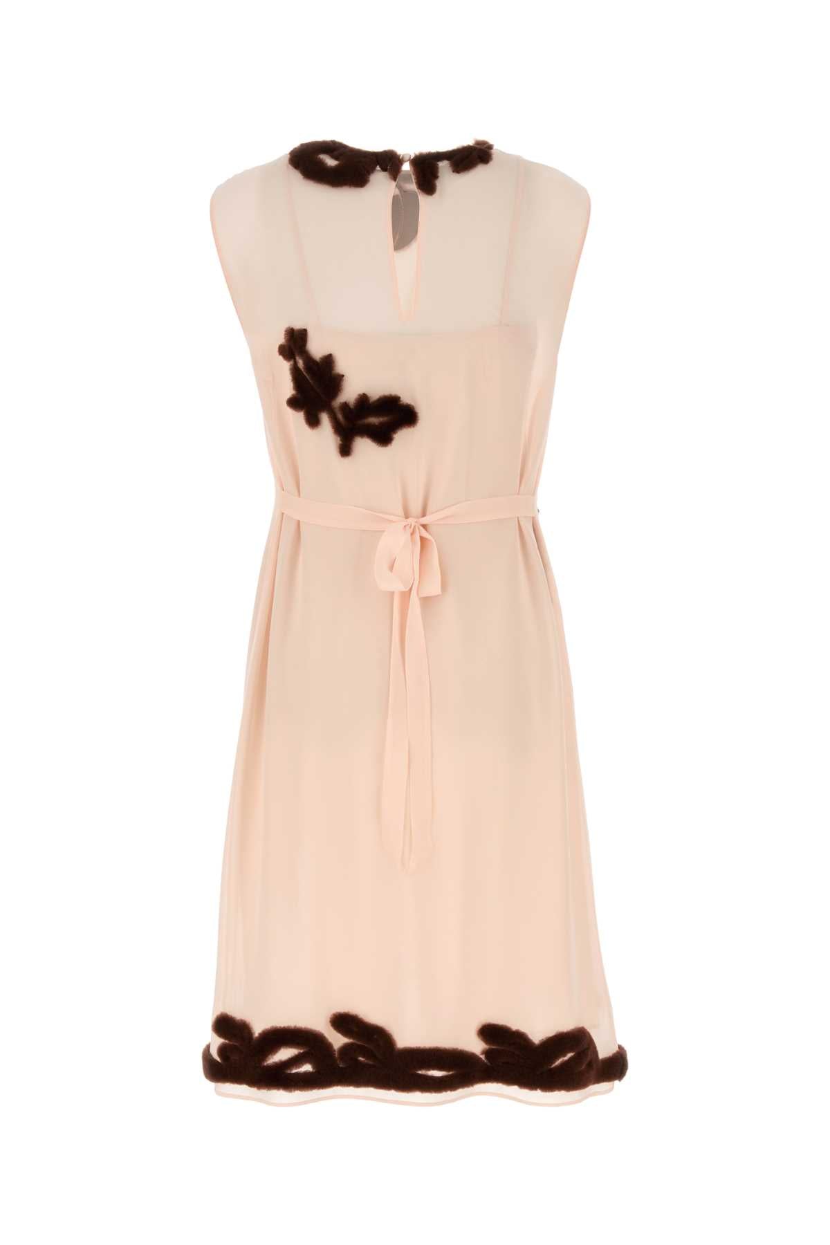 Prada Women Light Pink Georgette Dress PRADA