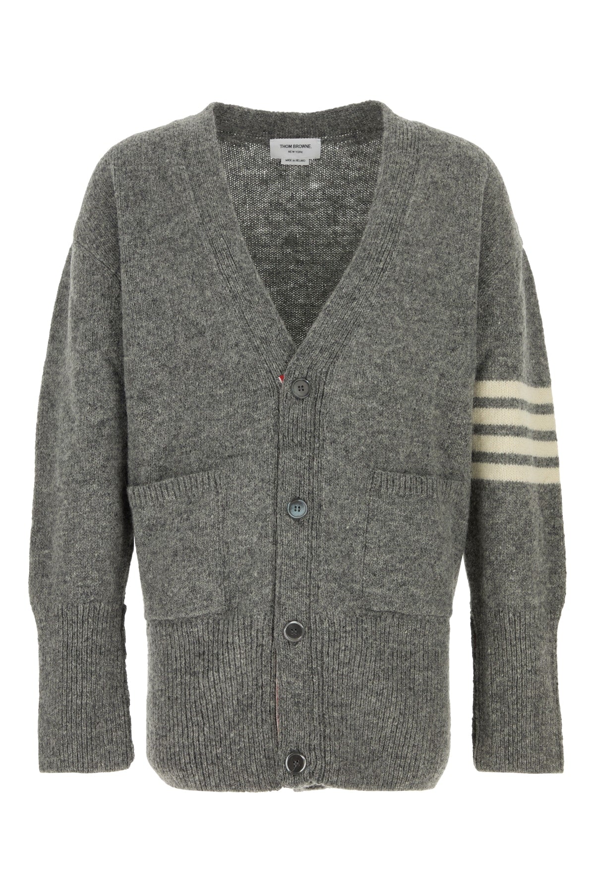 Thom Browne Men Jersey Stitchexaggerated Fitv Neck Car