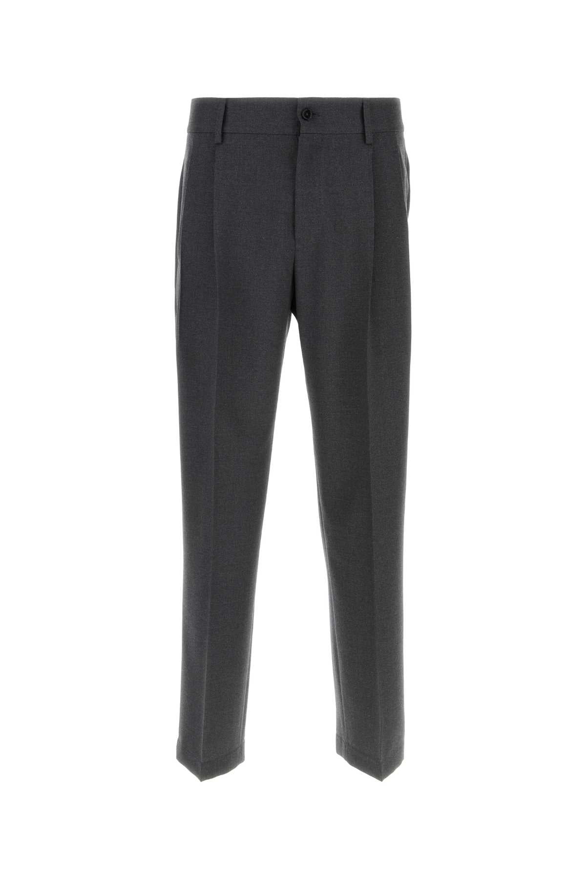 Dolce & Gabbana Men Dark Grey Wool Blend Pant DOLCE & GABBANA