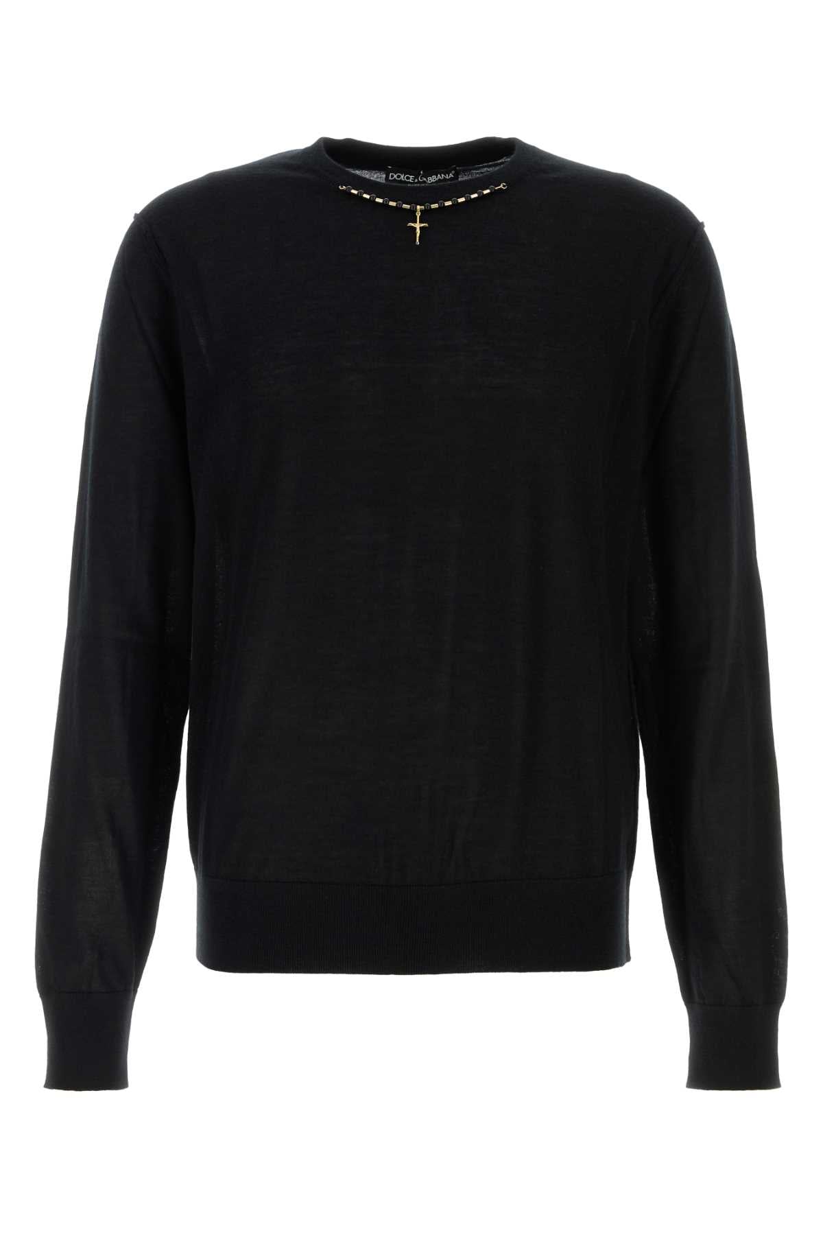 Dolce & Gabbana Men Black Cashmere Sweater DOLCE & GABBANA