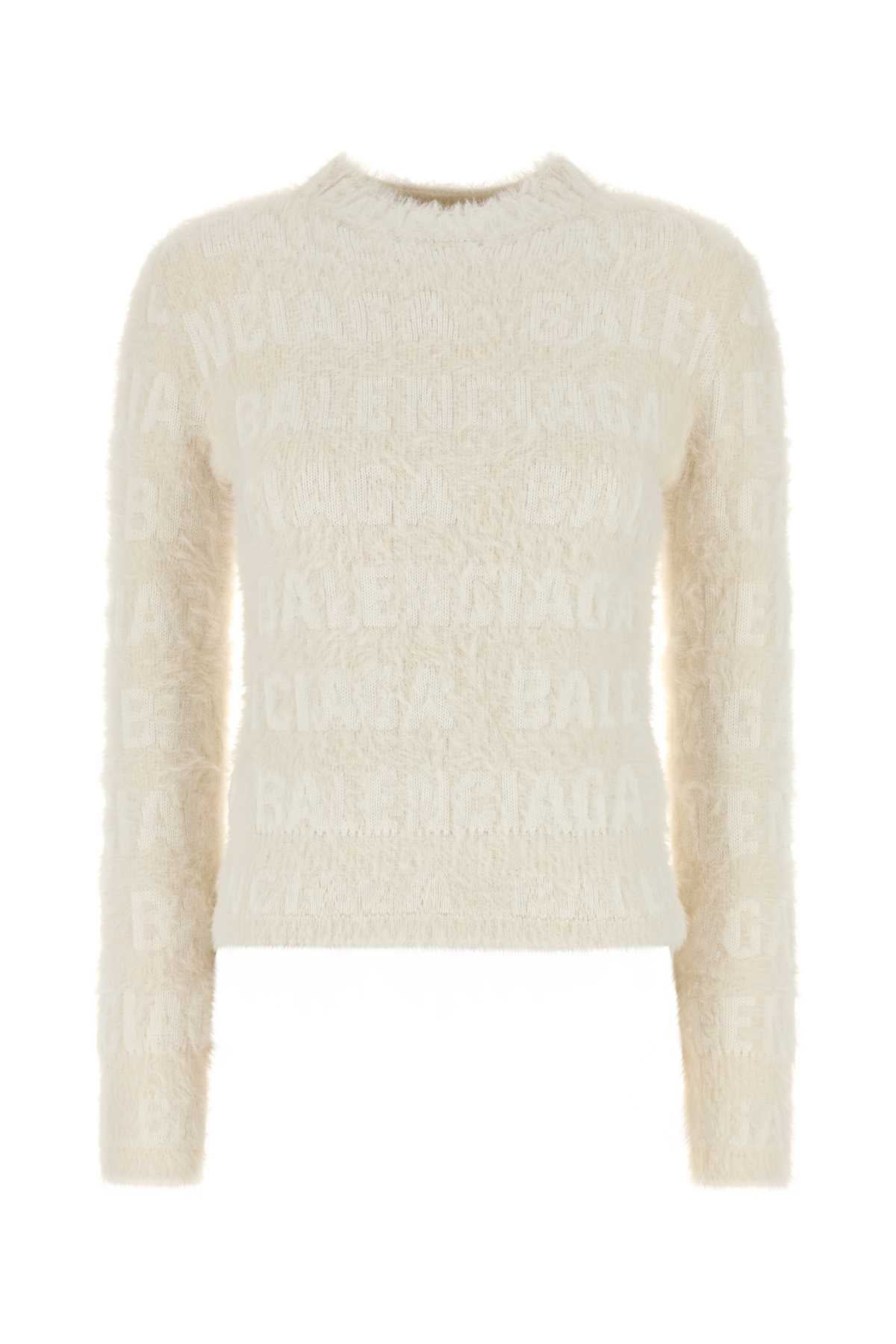 Balenciaga Women Ivory Wool Blend Sweater BALENCIAGA