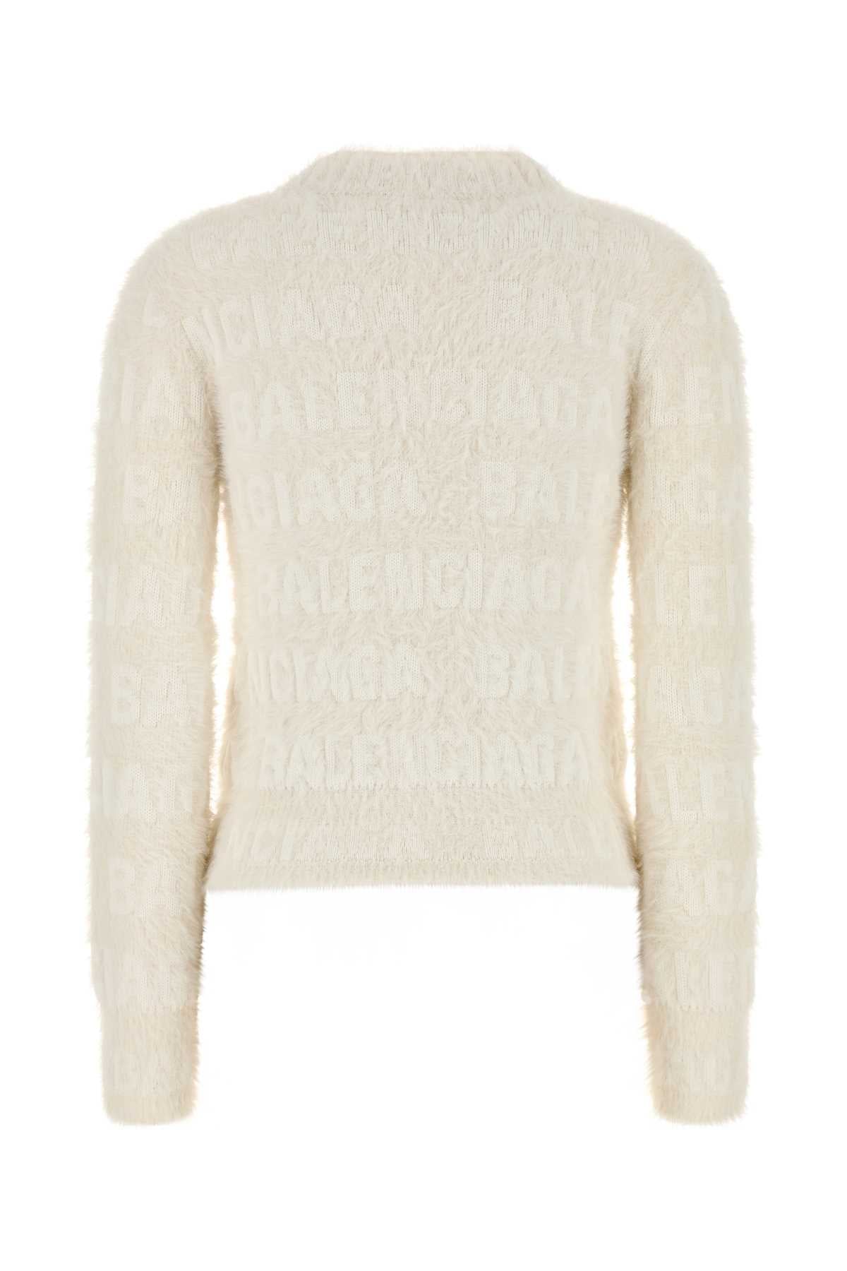 Balenciaga Women Ivory Wool Blend Sweater BALENCIAGA