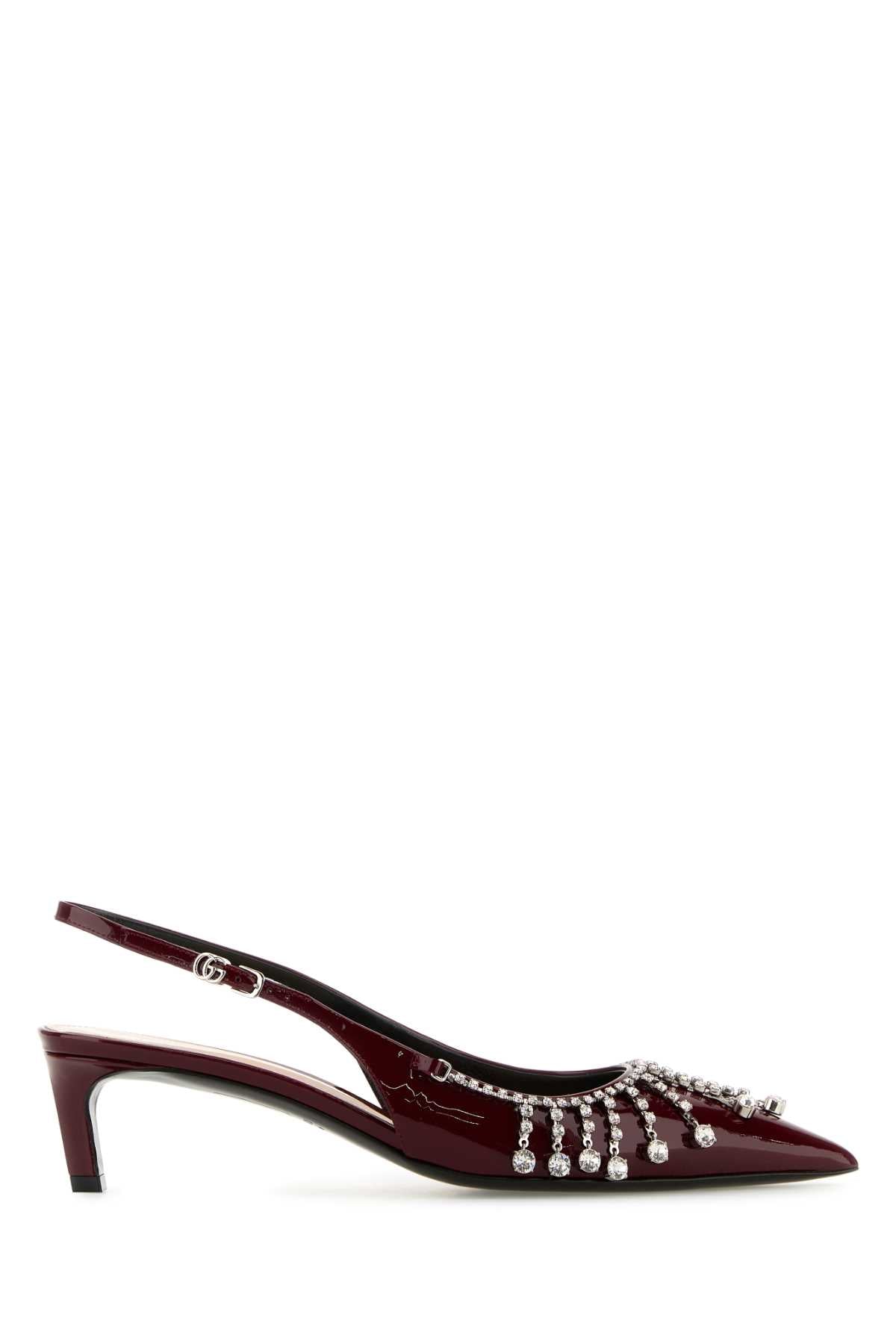 Gucci Women Burgundy Leather Pumps GUCCI