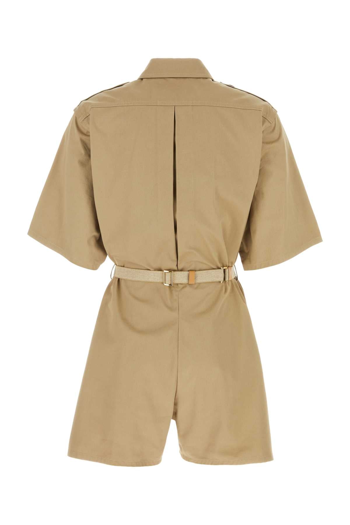 Prada Women Khaki Cotton Jumpsuit PRADA