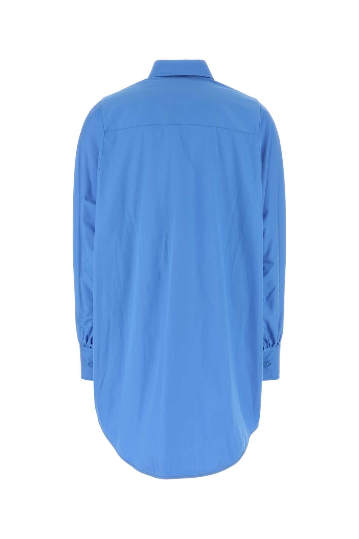 Ermanno Scervino Women Cerulean Blue Poplin Oversize Shirt ERMANO SCERVINO