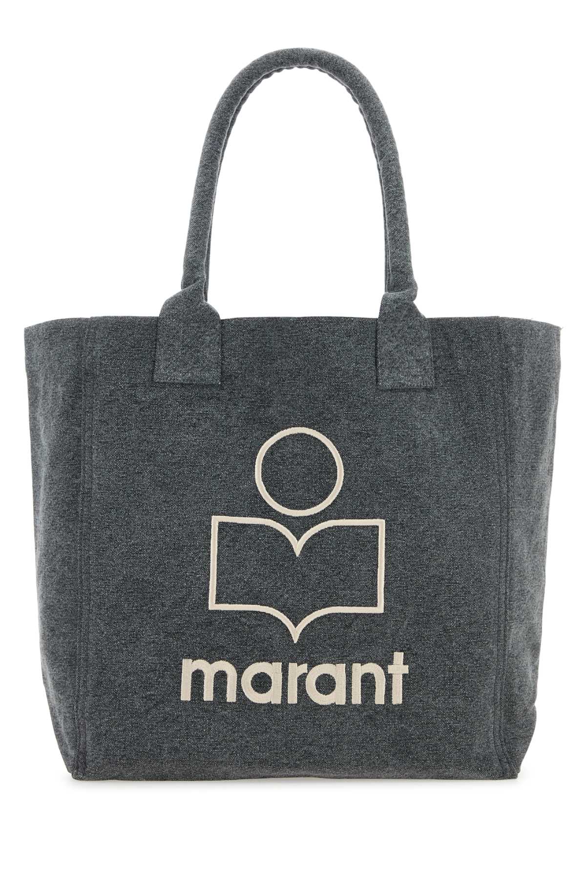 Isabel Marant Women Melange Dark Grey Cotton Small Yenky Shopping Bag ISABEL MARANT