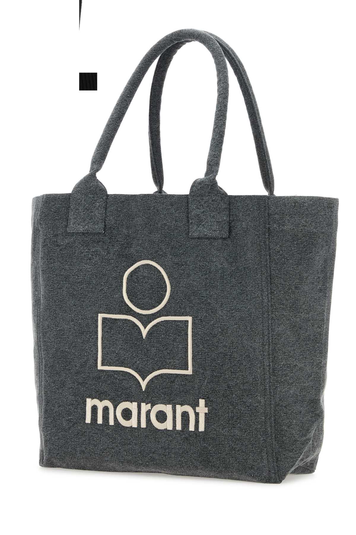 Isabel Marant Women Melange Dark Grey Cotton Small Yenky Shopping Bag ISABEL MARANT