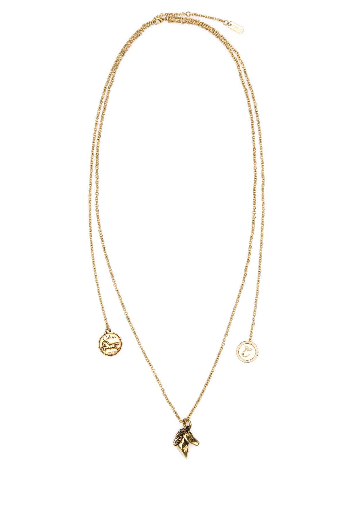 Chloe Women Gold Metal Chloe Charms Necklace CHLOE