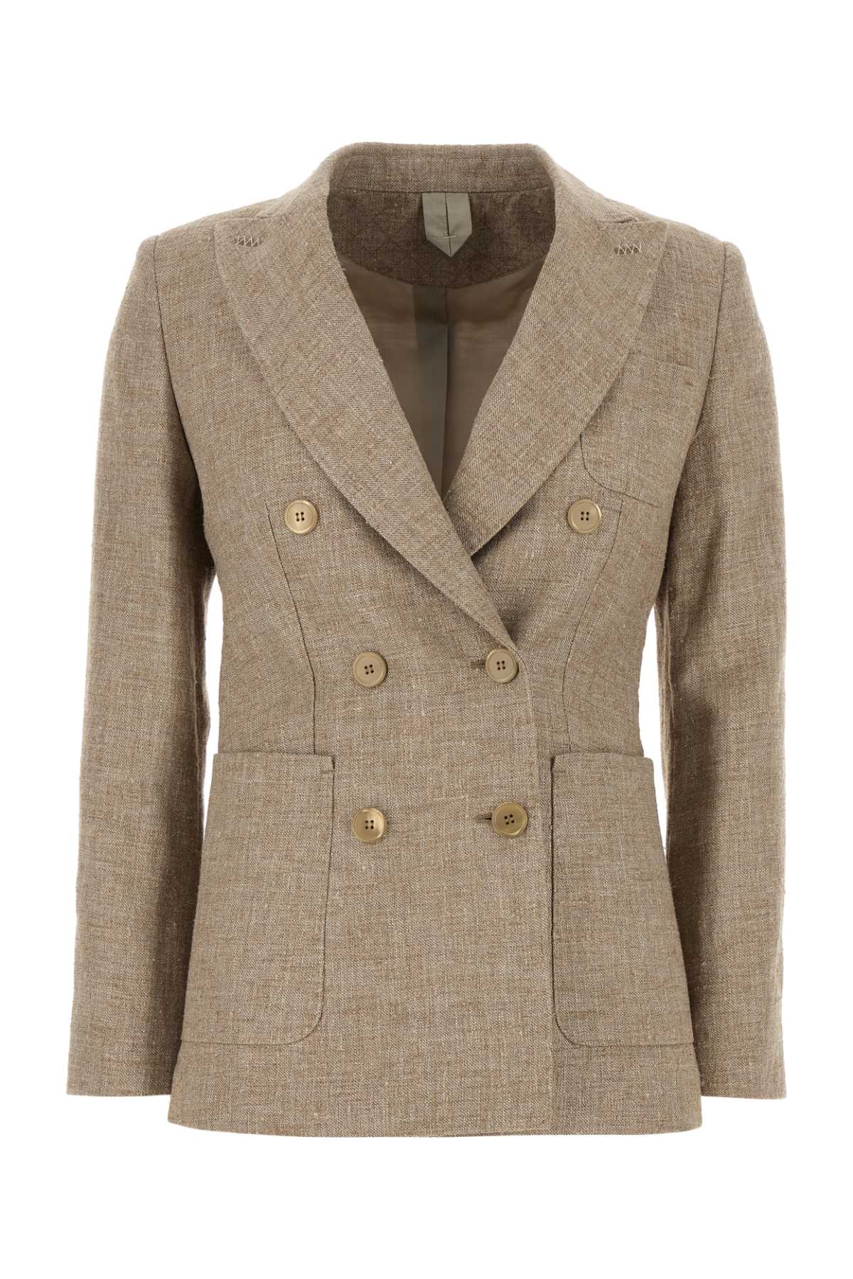 Max Mara Women Cappuccino Linen Blend Targa Blazer MAX MARA