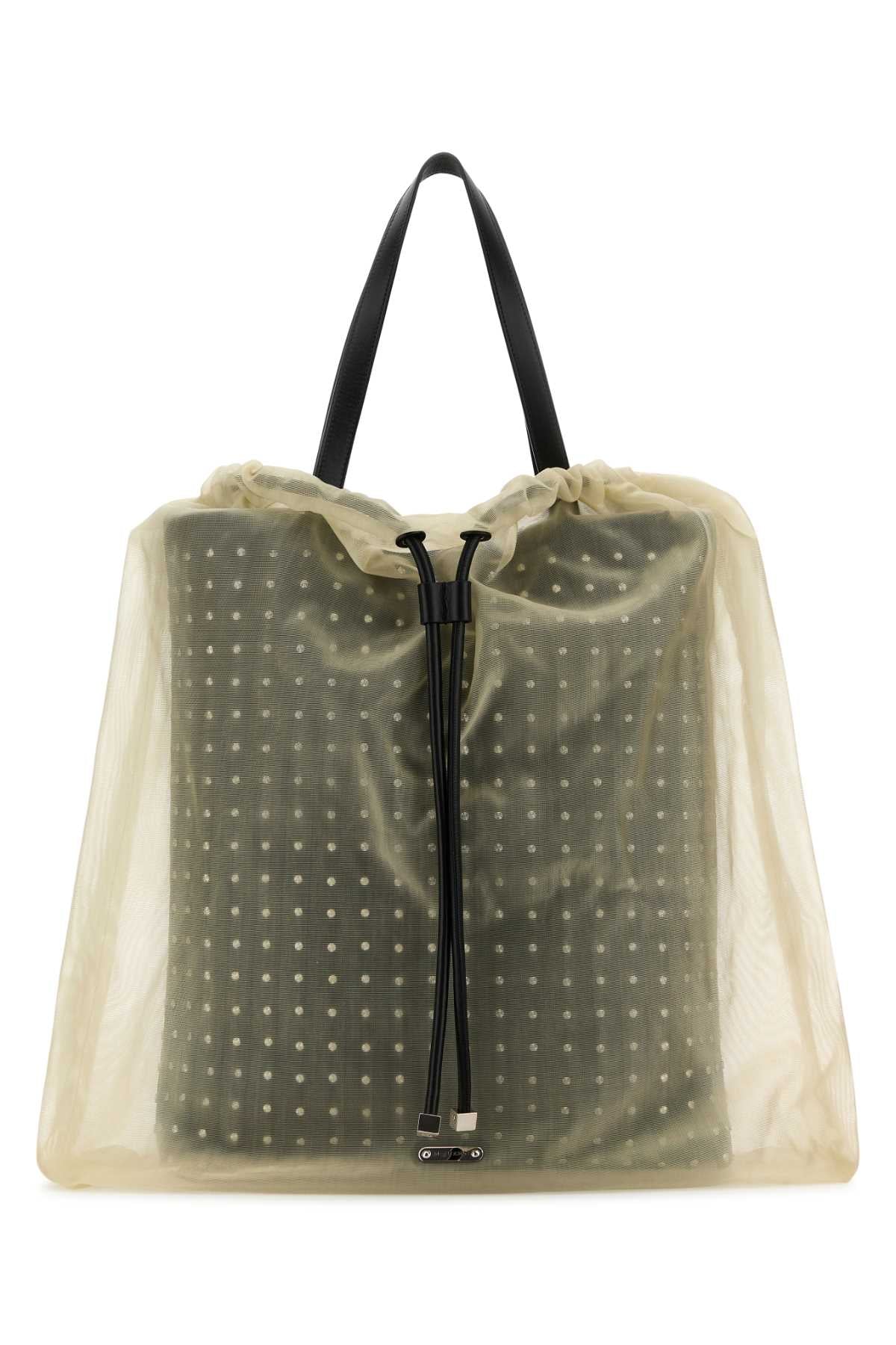 Alexander Mcqueen Women Two-Tone Leather And Tulle Nebula Shopping Bag ALEXANDER MCQUEEN