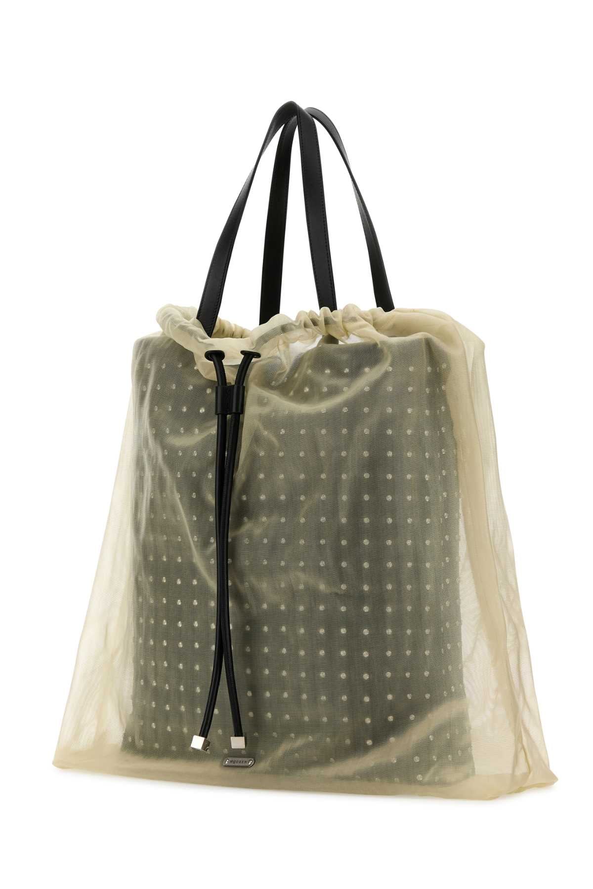 Alexander Mcqueen Women Two-Tone Leather And Tulle Nebula Shopping Bag ALEXANDER MCQUEEN