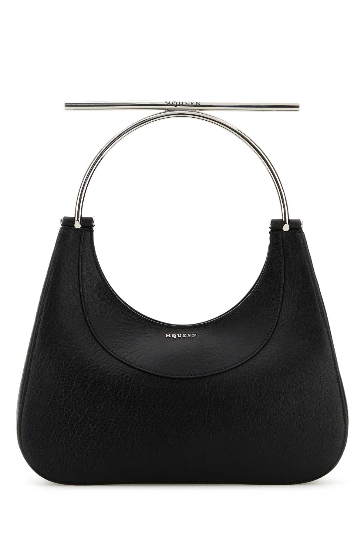 Alexander Mcqueen Women Black Leather Cross-Bar Handbag ALEXANDER MCQUEEN
