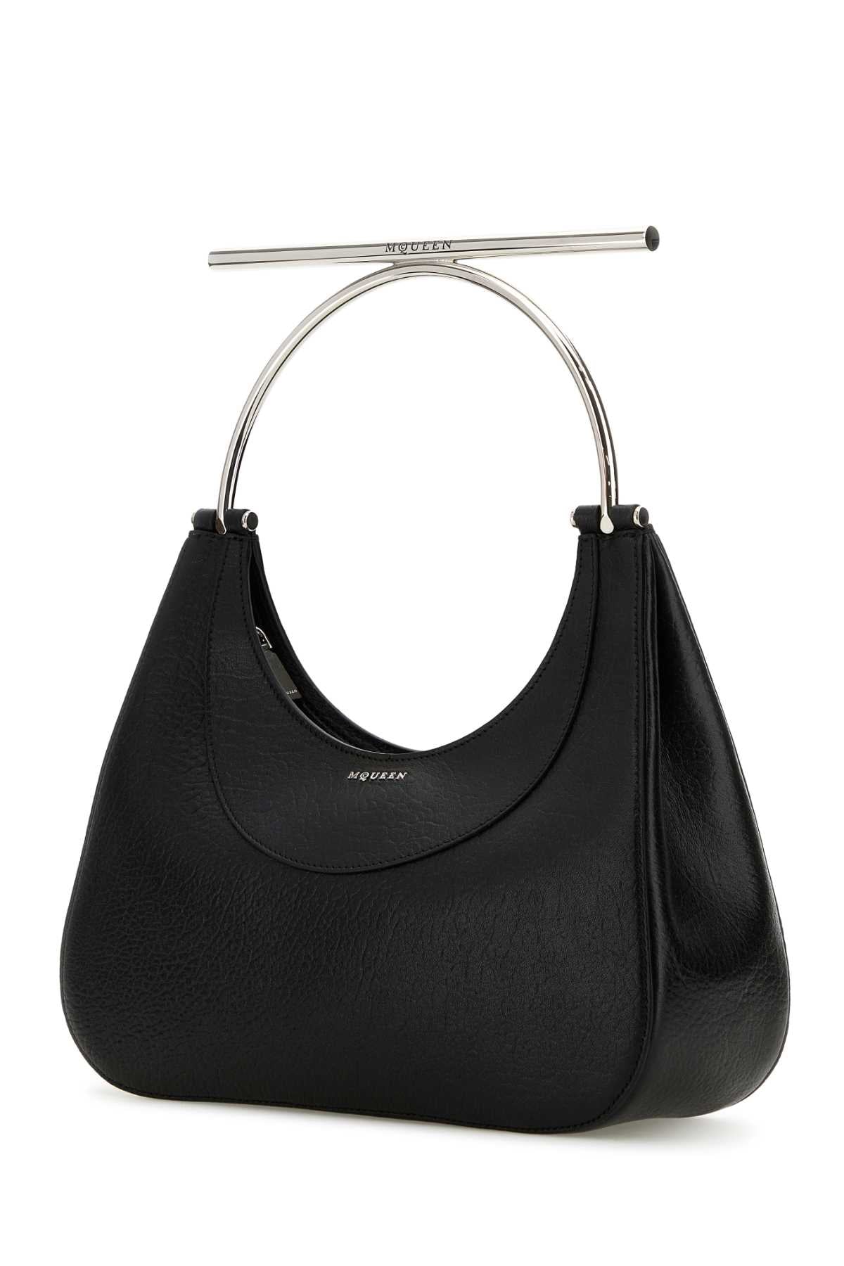 Alexander Mcqueen Women Black Leather Cross-Bar Handbag ALEXANDER MCQUEEN