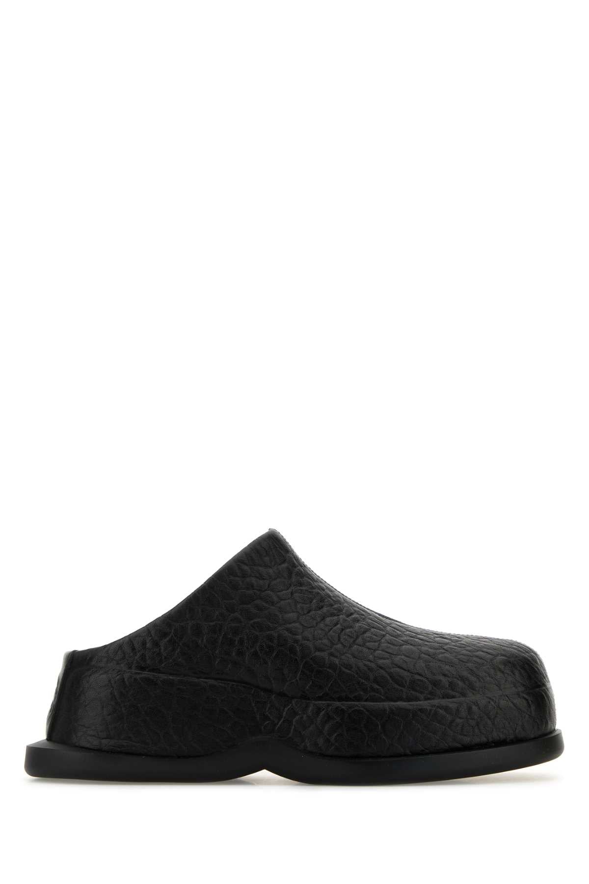 Alexander Mcqueen Women Black Leather Wave Slippers ALEXANDER MCQUEEN