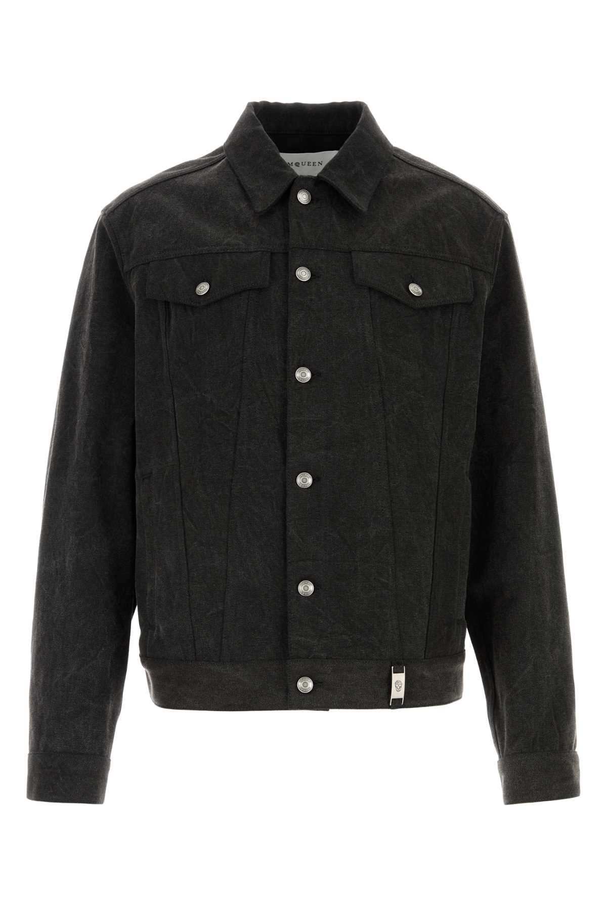Alexander Mcqueen Men Slate Denim Jacket ALEXANDER MCQUEEN