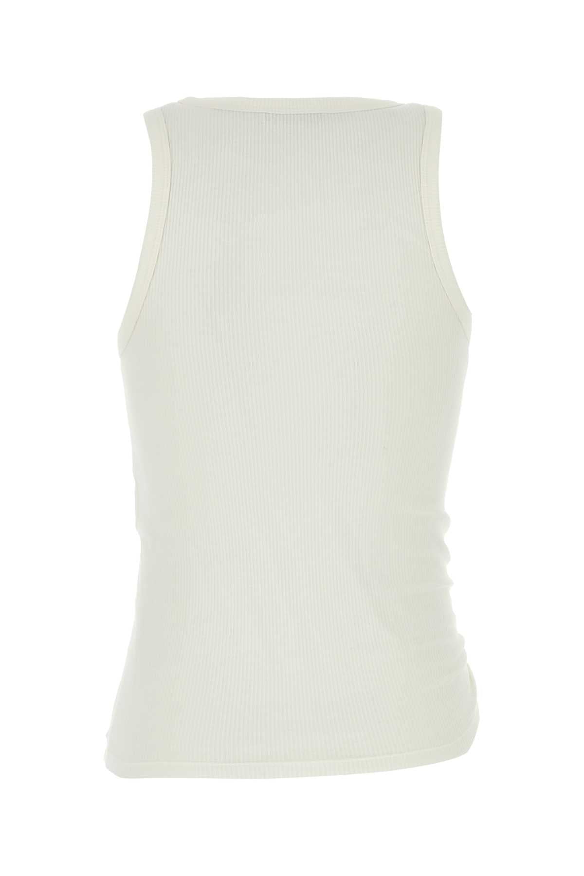 Rabanne Women White Stretch Cotton Tank Top PACO RABANNE