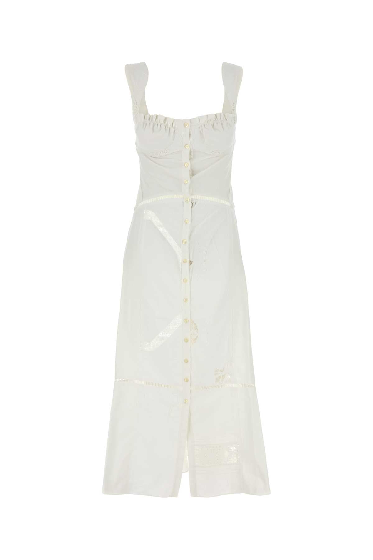 Marine Serre Women White Cotton Dress MARINE SERRE