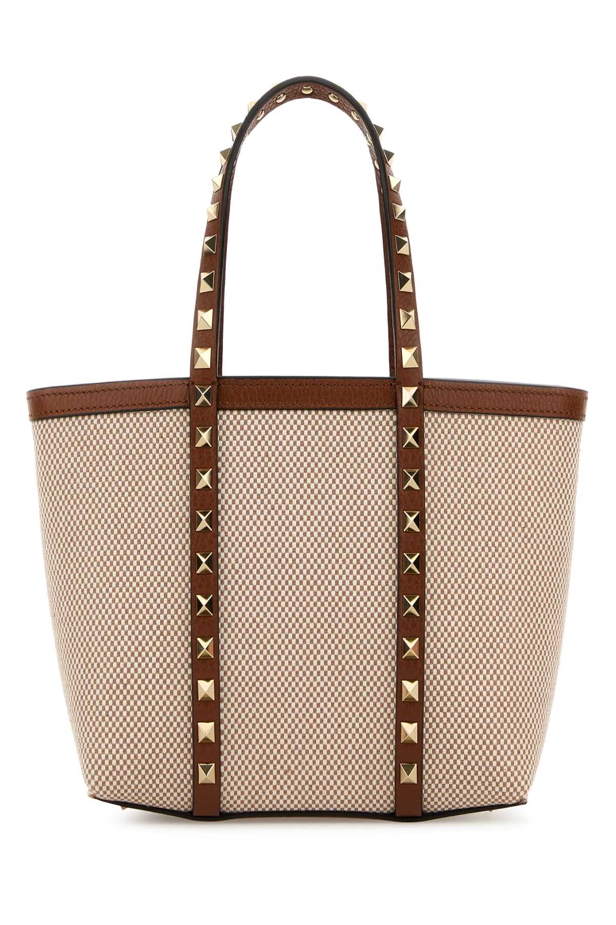 Valentino Garavani Women Two-Tone Canvas Medium Rockstud Handbag VALENTINO GARAVANI
