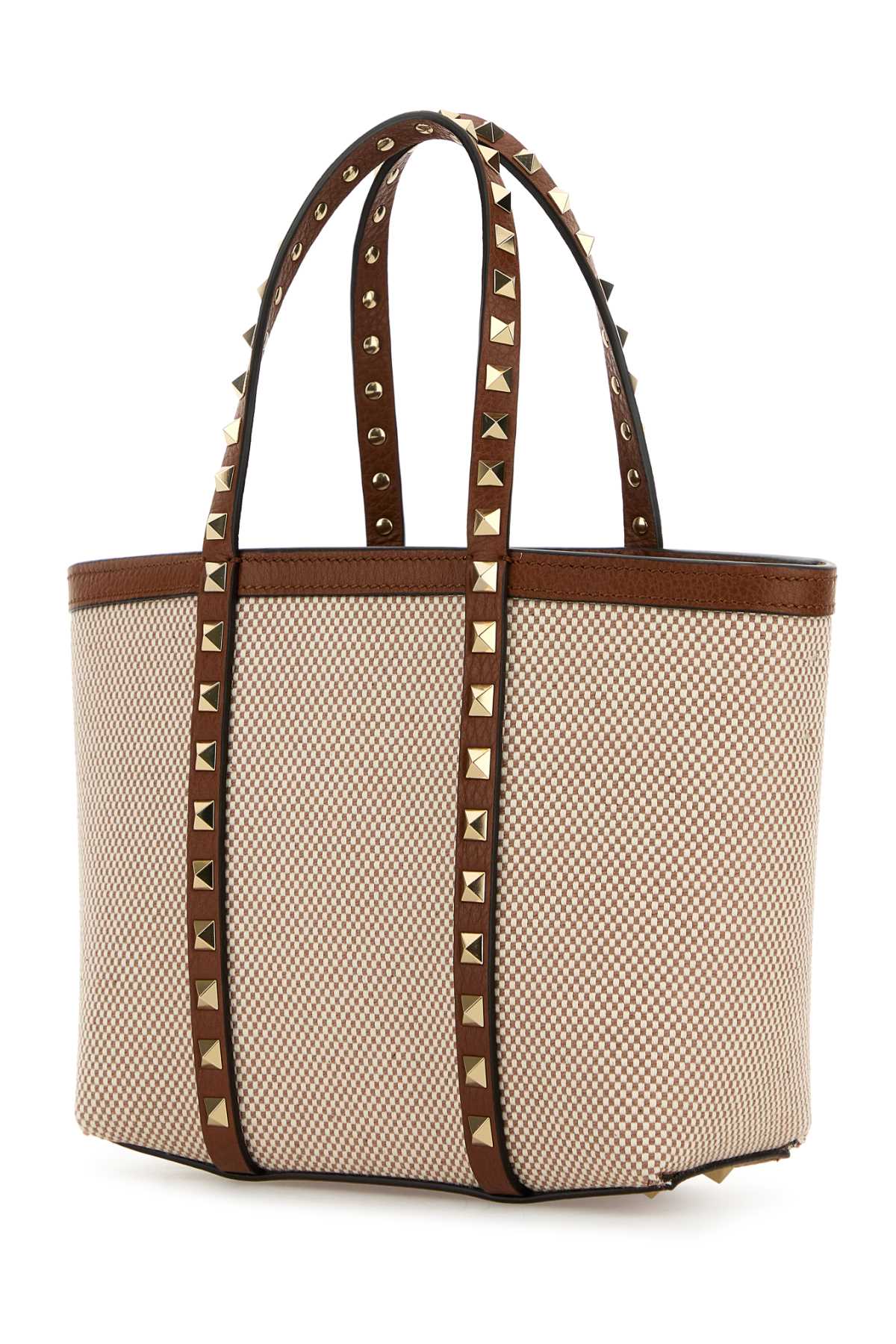 Valentino Garavani Women Two-Tone Canvas Medium Rockstud Handbag VALENTINO GARAVANI