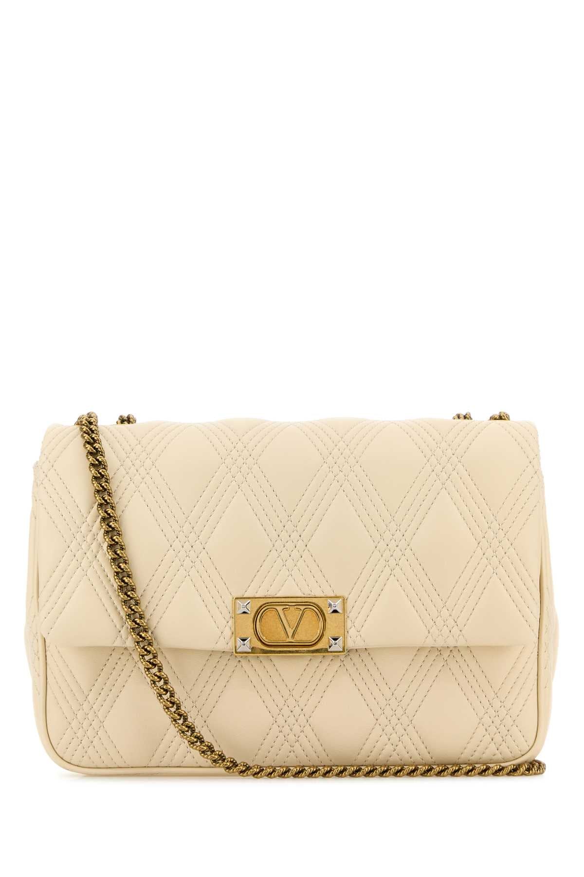 Valentino Garavani Women Ivory Nappa Leather Large Quiltie 67 Shoulder Bag VALENTINO GARAVANI