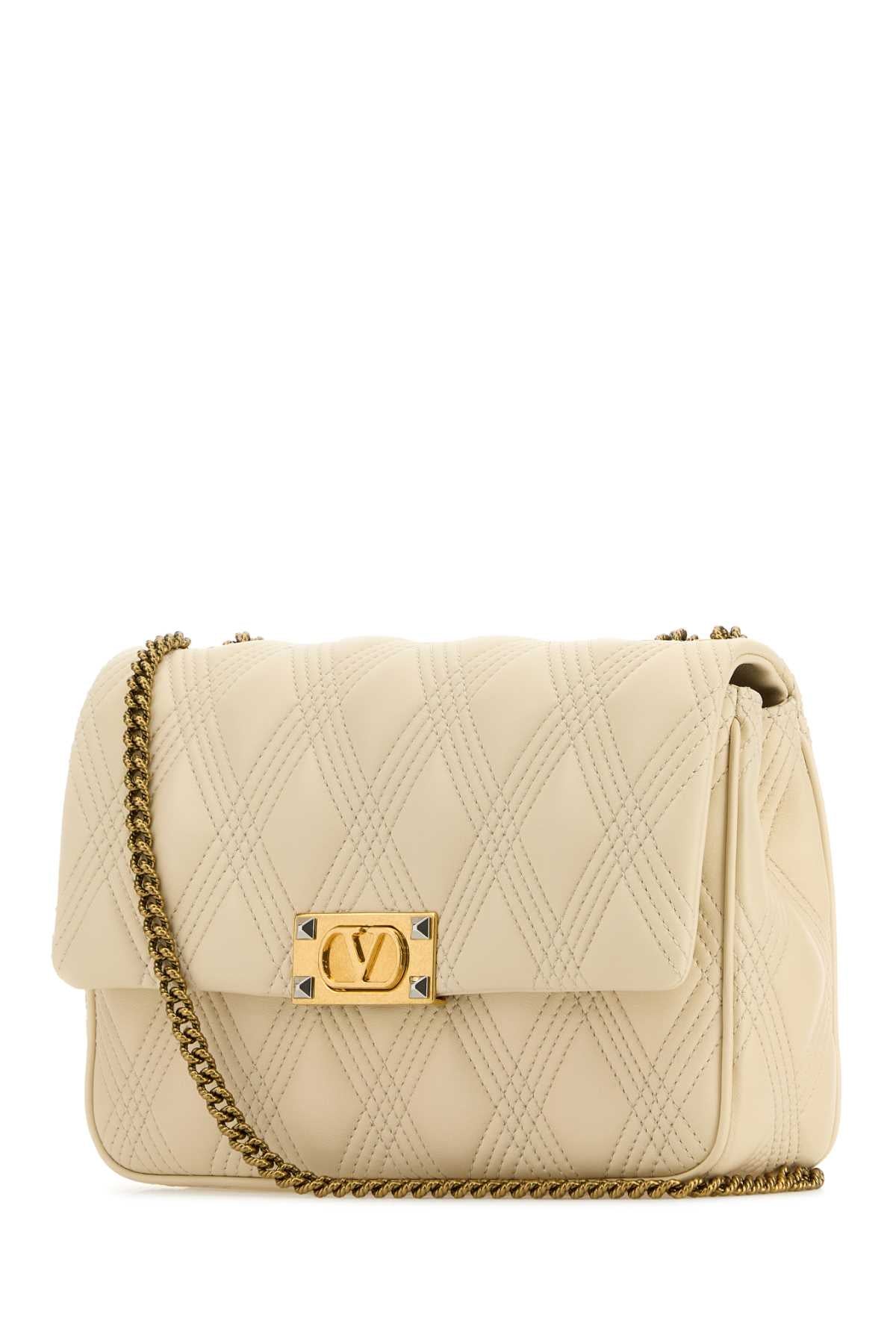 Valentino Garavani Women Ivory Nappa Leather Large Quiltie 67 Shoulder Bag VALENTINO GARAVANI