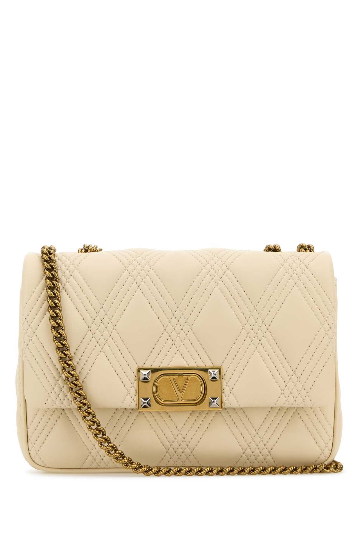 Valentino Garavani Women Ivory Nappa Leather Medium Quiltie 67 Shoulder Bag VALENTINO GARAVANI