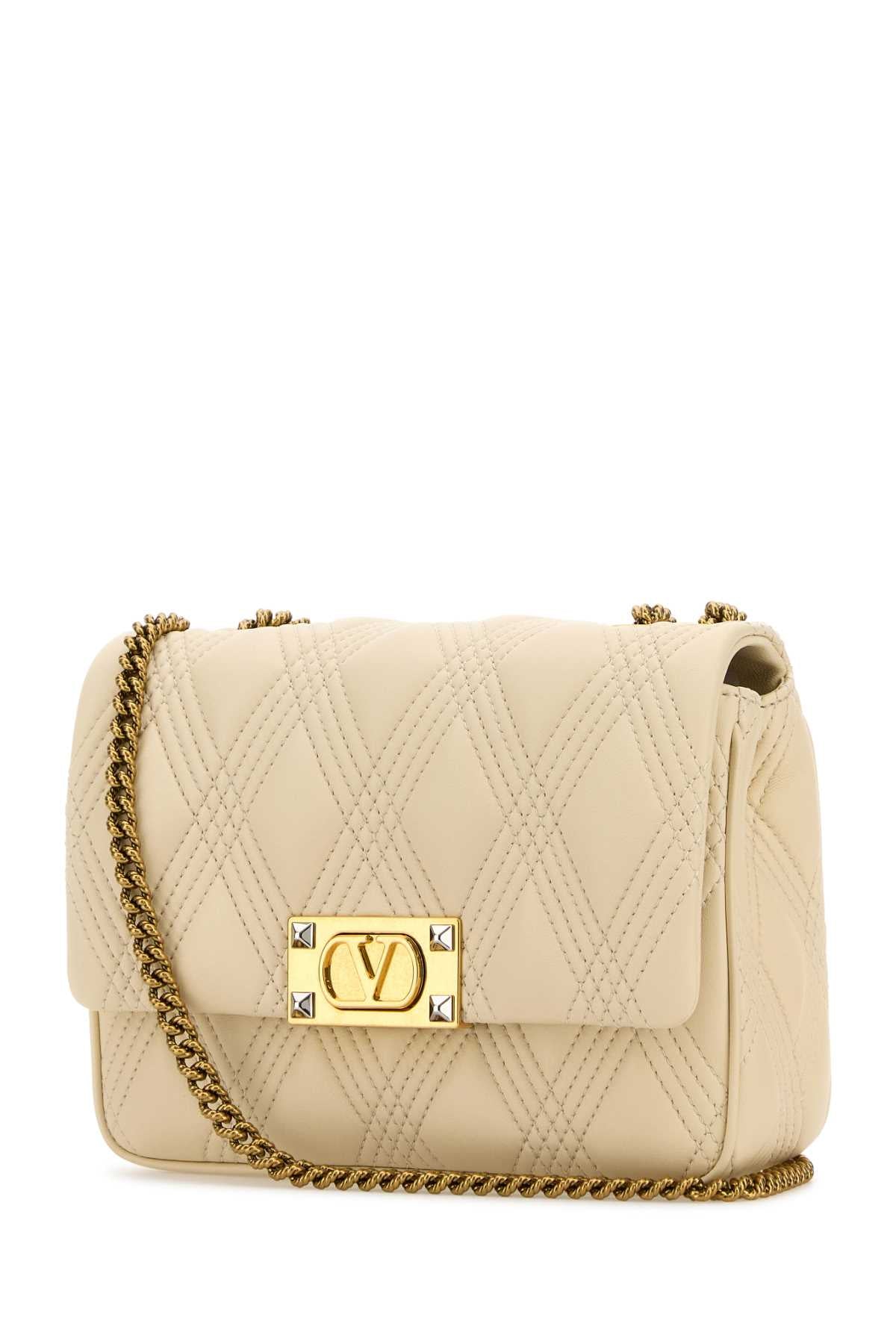 Valentino Garavani Women Ivory Nappa Leather Medium Quiltie 67 Shoulder Bag VALENTINO GARAVANI